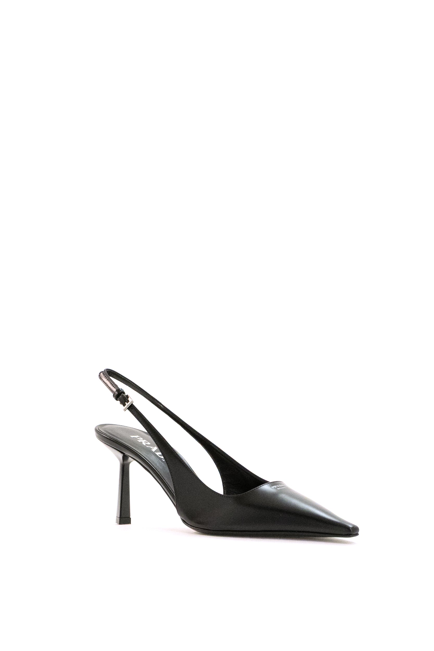 Slingbacks in pelle spazzolata di colore nero<BR/> 1I673O F 075 055 F0002 PRADA 