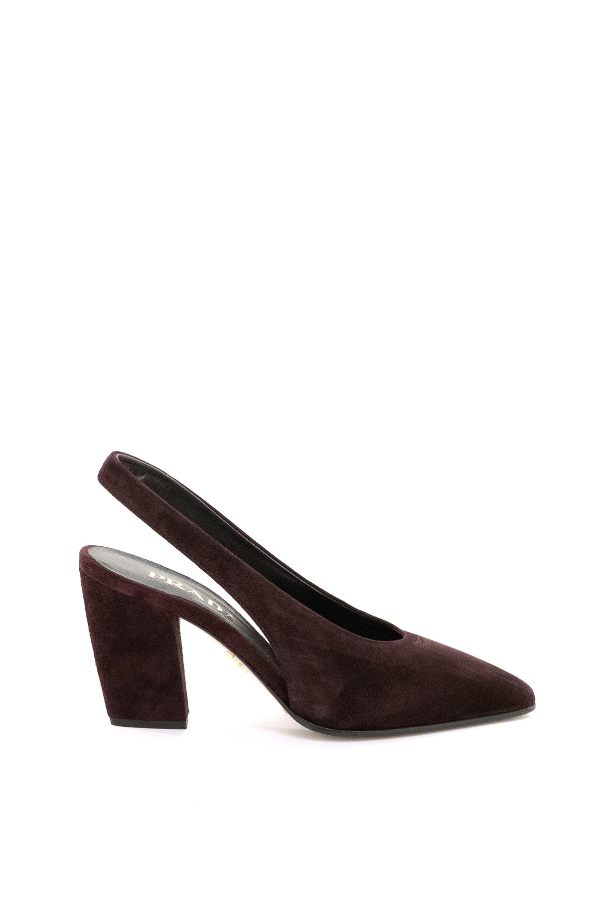 PRADA Slingbacks in suede di colore Bordeaux
