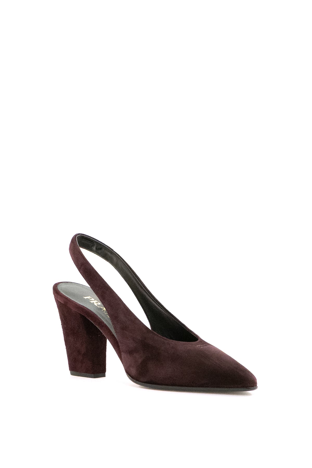 PRADA Slingbacks in suede di colore Bordeaux, vista 2