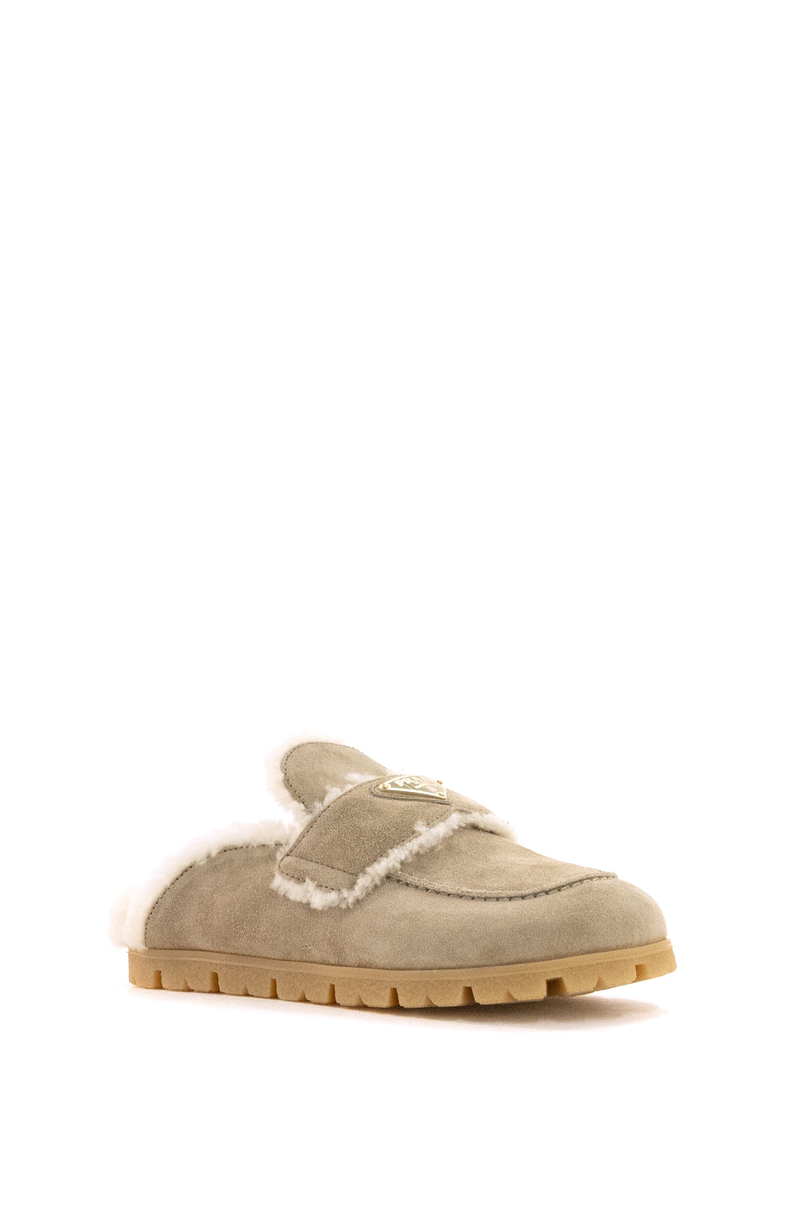 Sabot in suede di colore beige<BR/> 1R129O F ZF20 JFT F0F24 PRADA 