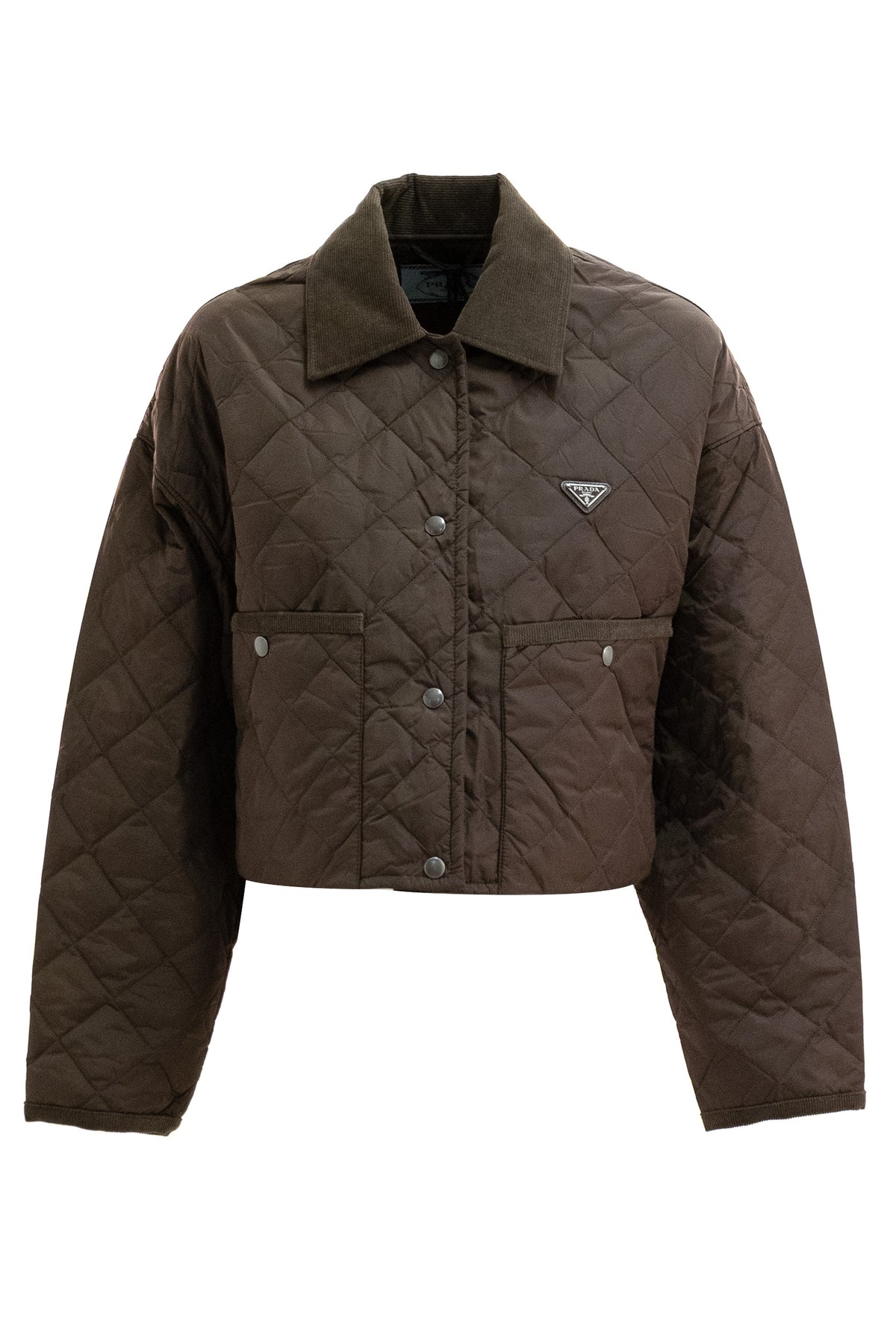 PRADA Blouson in Re-Nylon di colore marrone