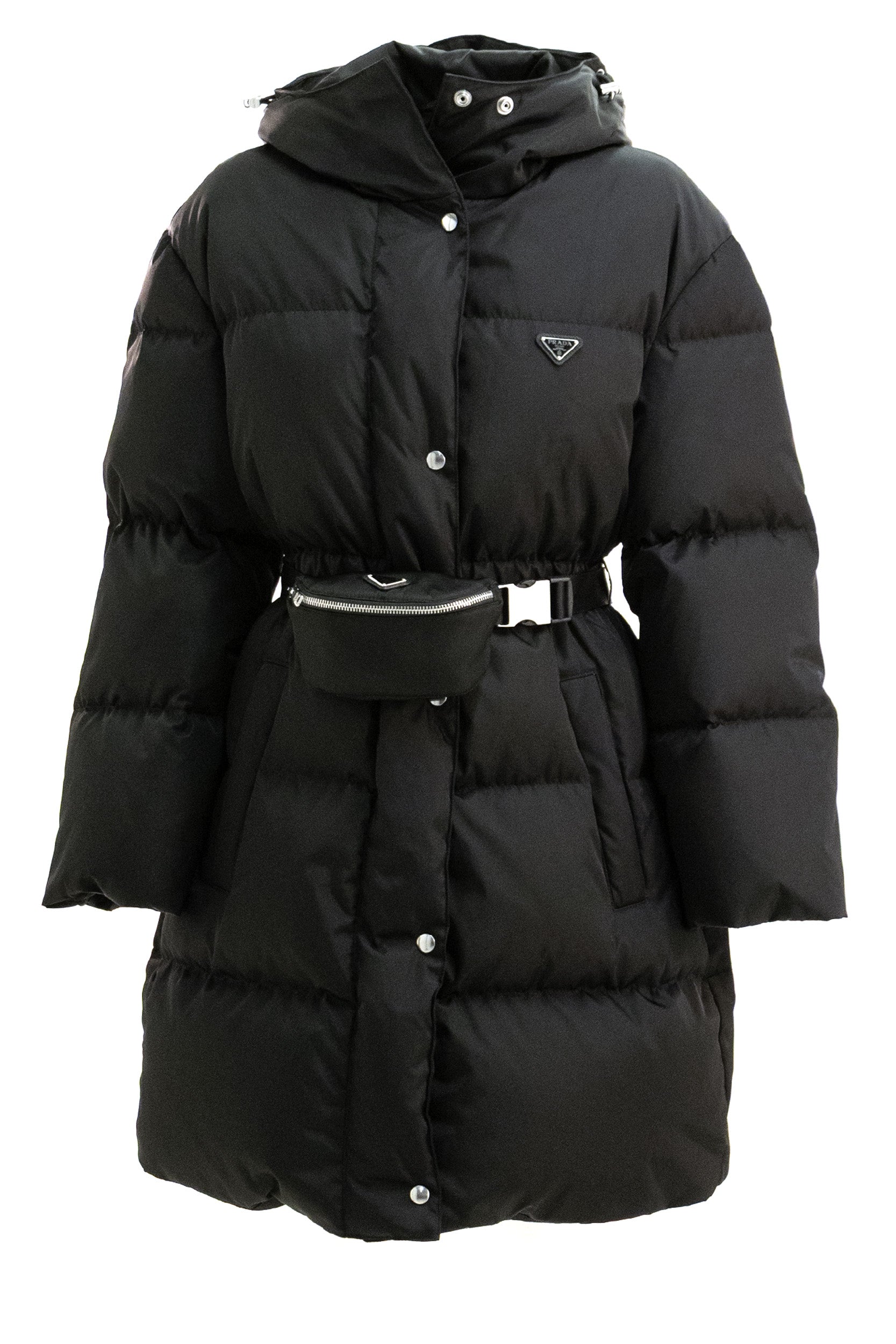 Piumino lungo in Re-Nylon di colore nero<BR/> 29Y395 S OOO 1WQ8 F0002 PRADA 