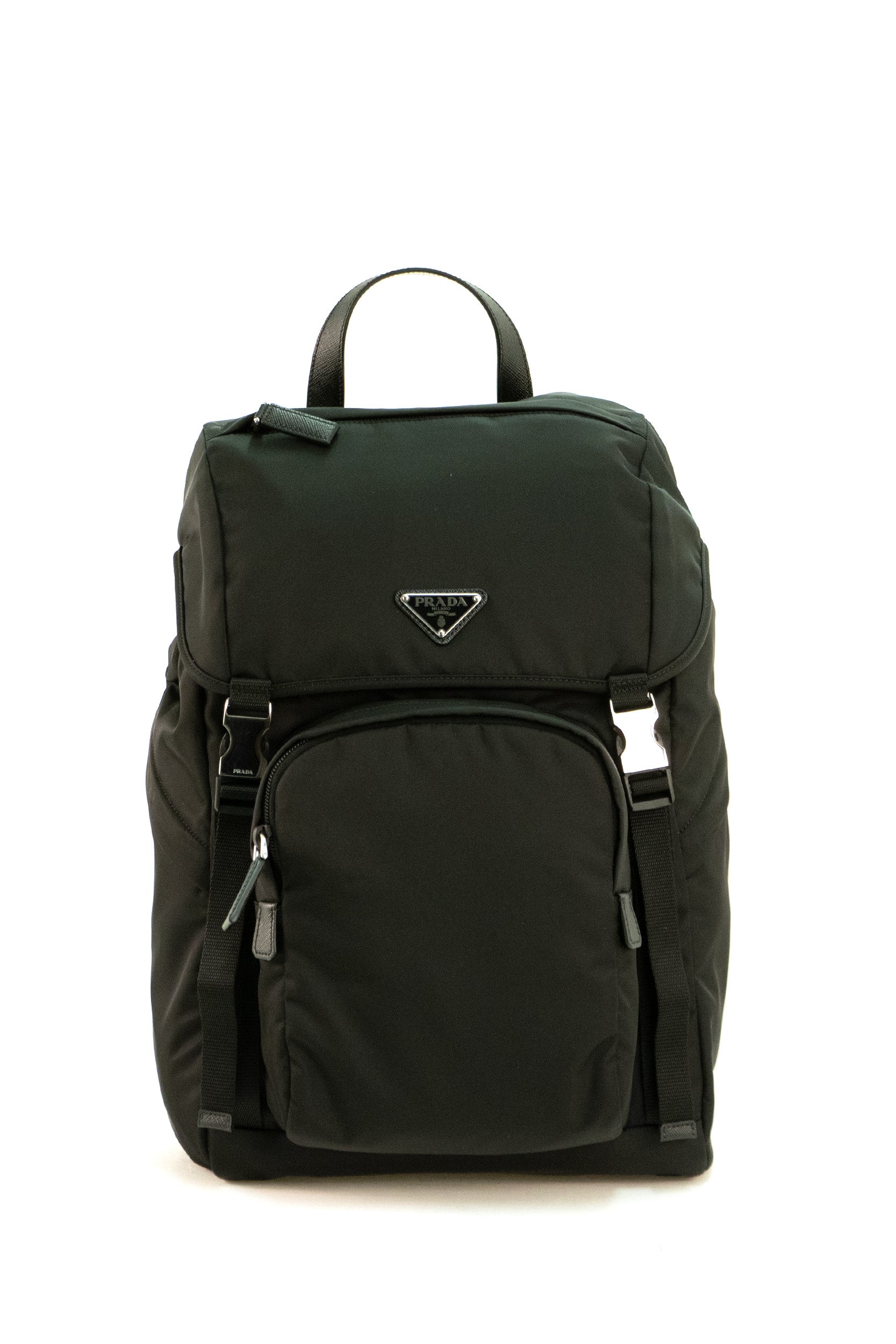 Zaino in re-nylon e pelle Saffiano colore nero 2VZ135 V HOL 2DMG F0002 PRADA 