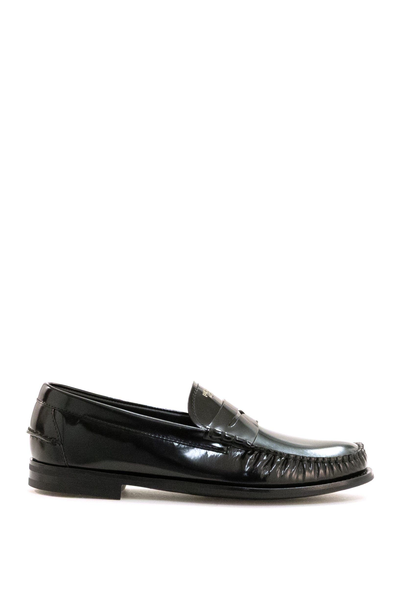 Mocassini in pelle spazzolata di colore nero<BR/> 2DB239 F X000 055 F0002 PRADA 