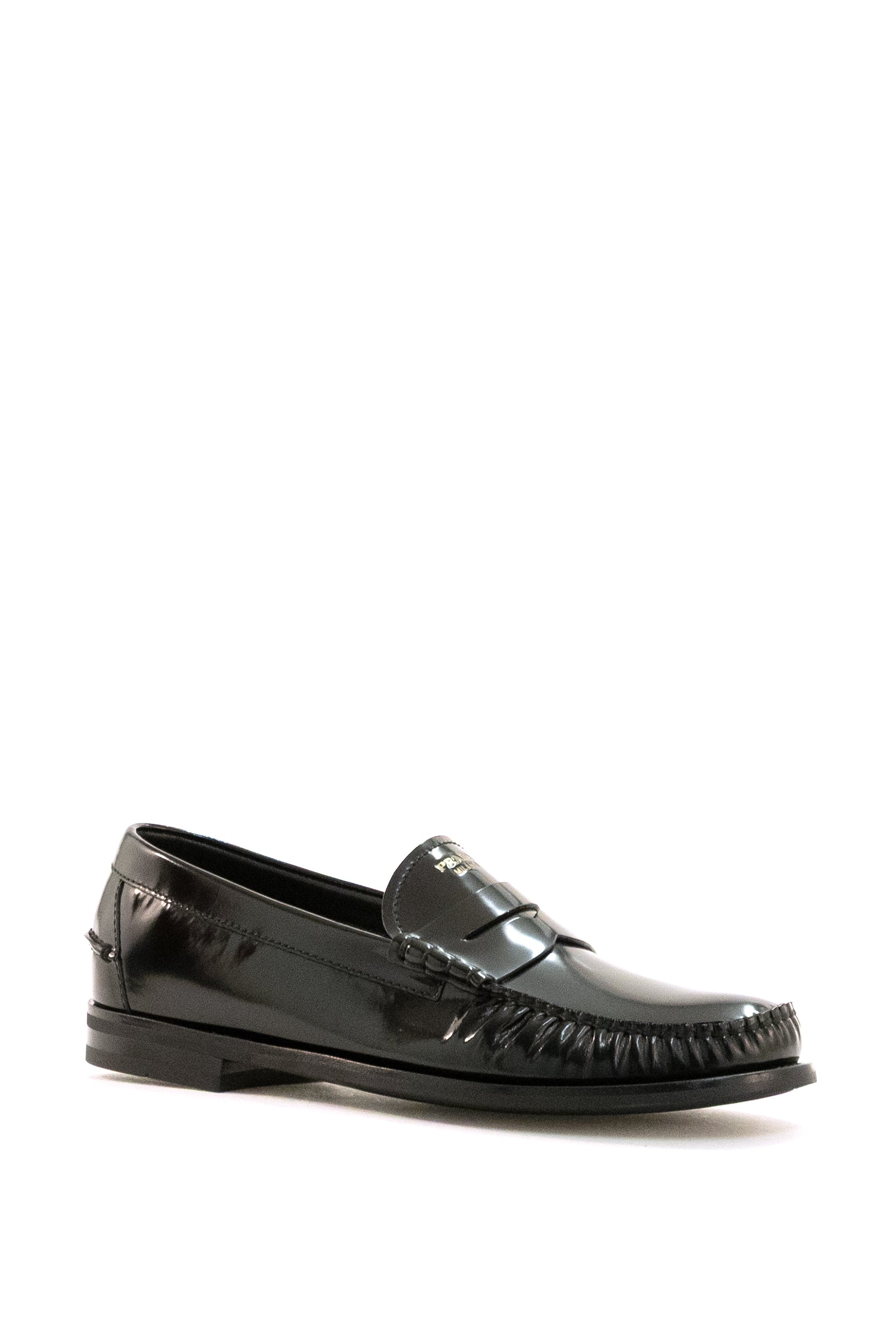 Mocassini in pelle spazzolata di colore nero<BR/> 2DB239 F X000 055 F0002 PRADA 