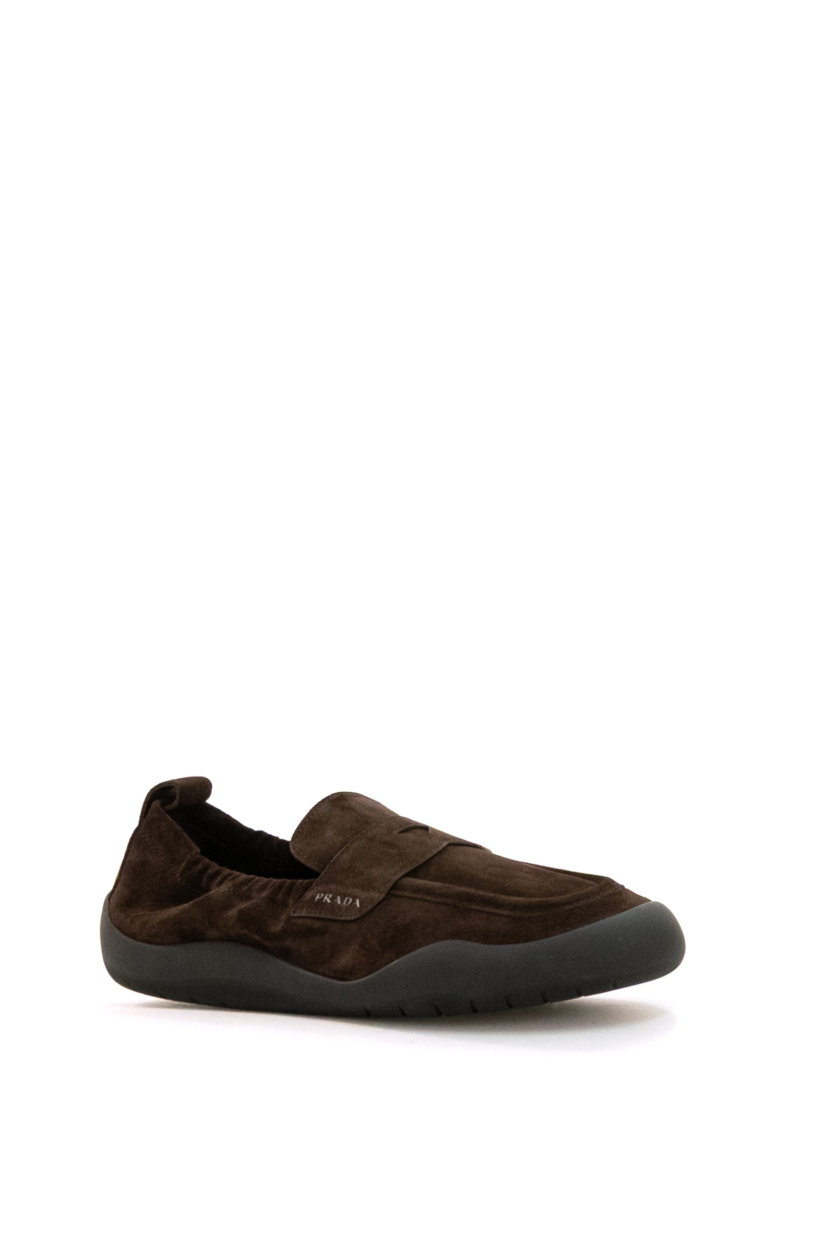 Mocassini Speedrock in suede di colore marrone<BR/> 2DE161 F G000 054 F0003 PRADA 