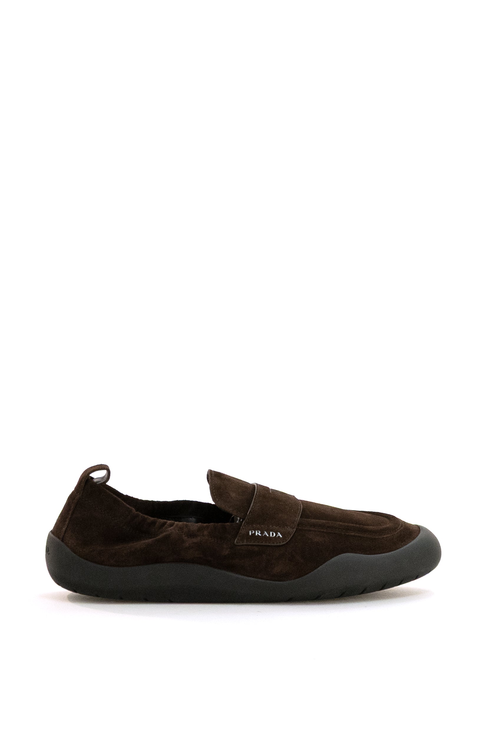 Mocassini Speedrock in suede di colore marrone<BR/> 2DE161 F G000 054 F0003 PRADA 