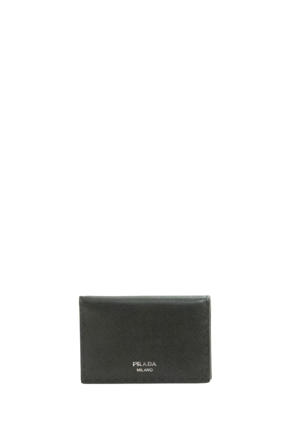 PRADA Portacarte in pelle anticata di colore nero