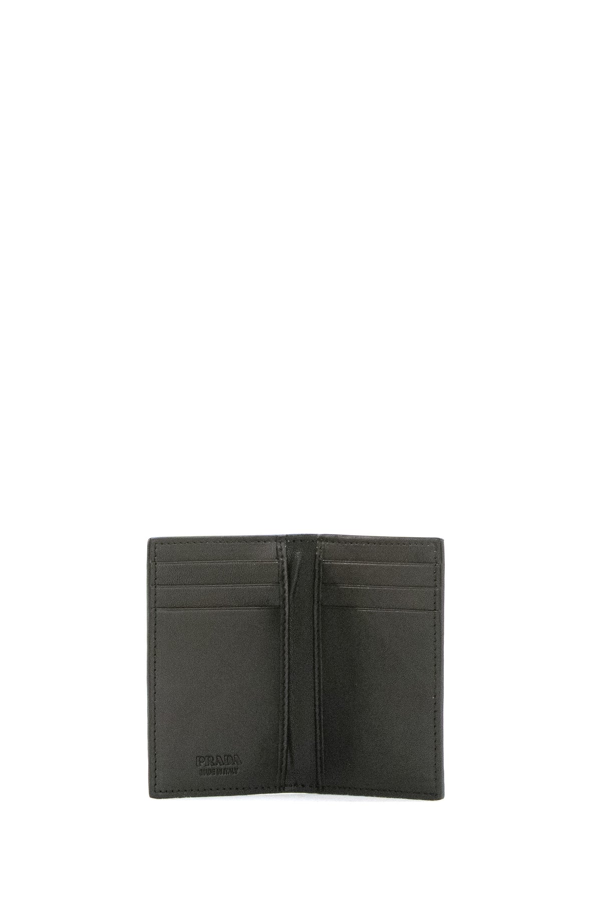 PRADA Portacarte in pelle anticata di colore nero, vista 3