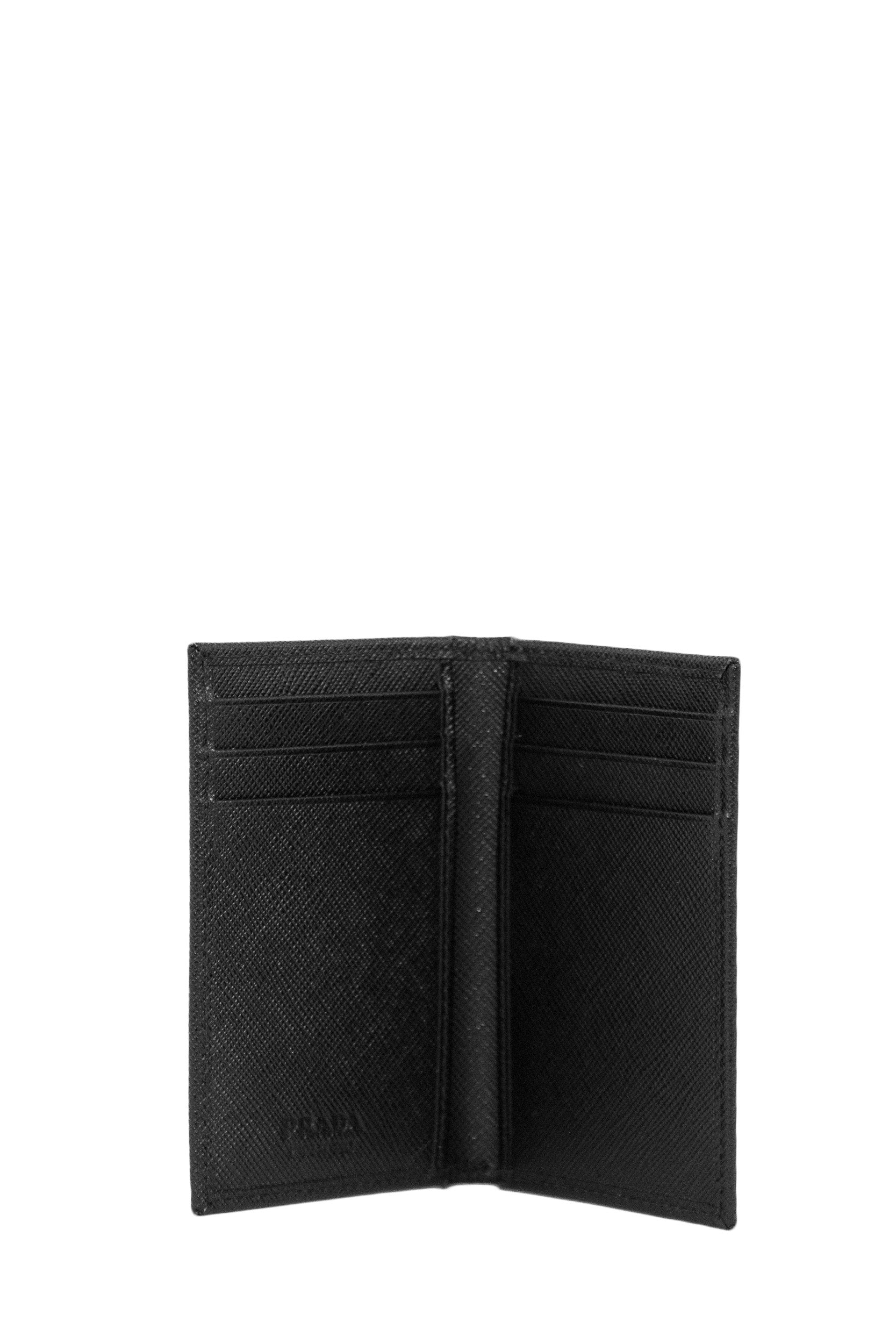 Porta carte in Saffiano di colore nero<BR/> 2MC101 QHH F0002 PRADA 
