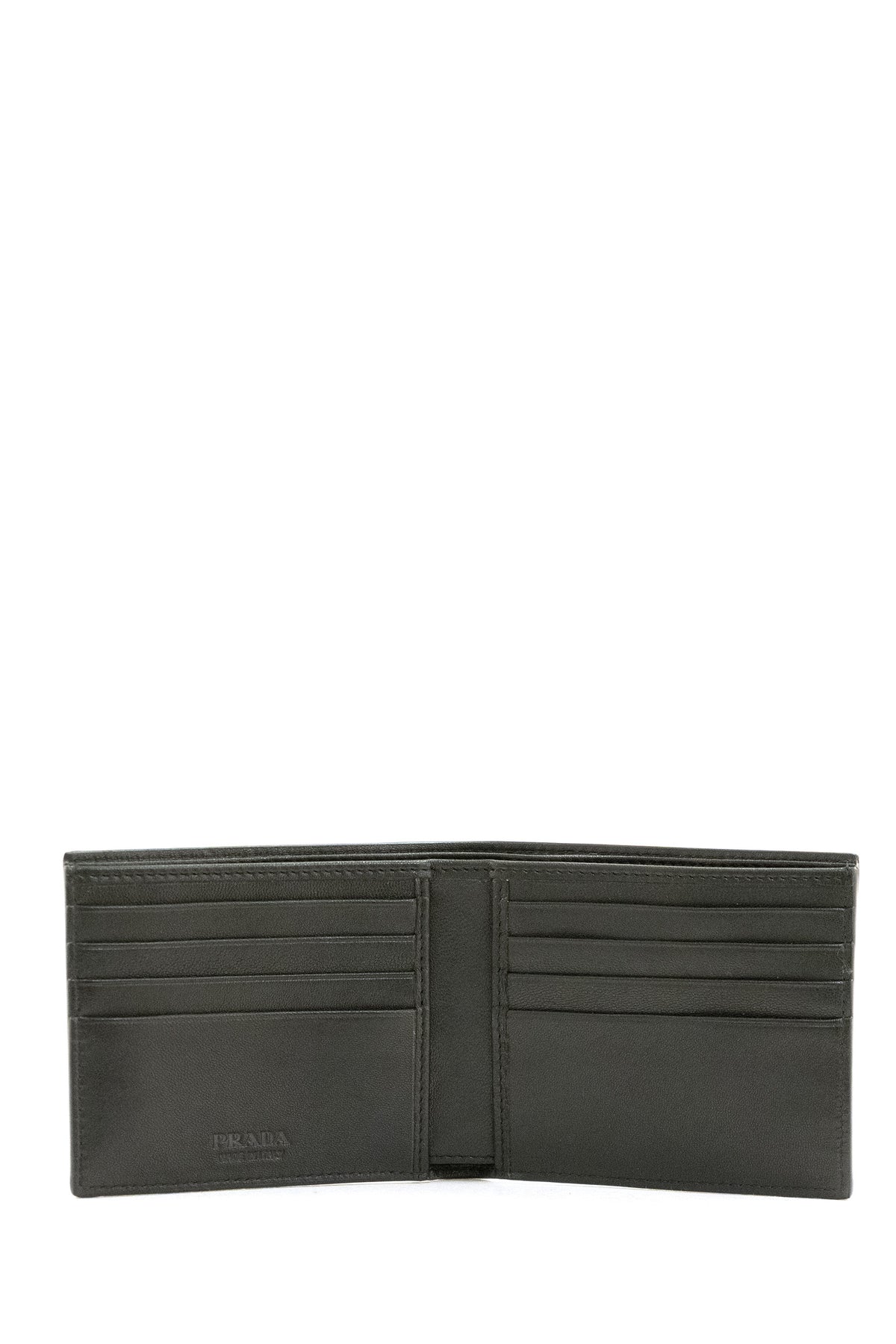 PRADA Portafoglio in pelle anticata di colore nero, vista 2