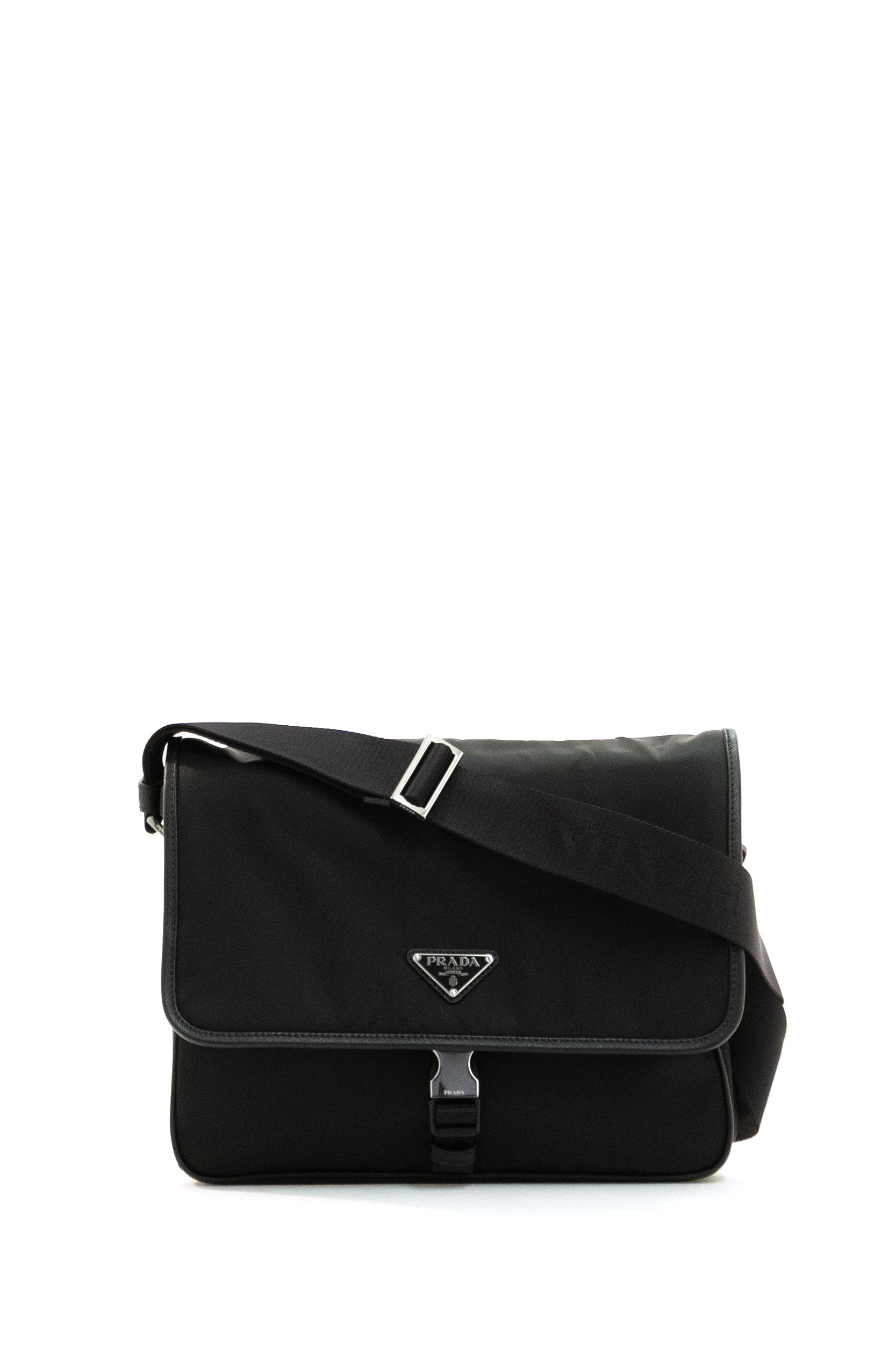 Borsa messenger in Re-nylon di colore nero<BR/> 2VD087 2DMH F0002 PRADA 