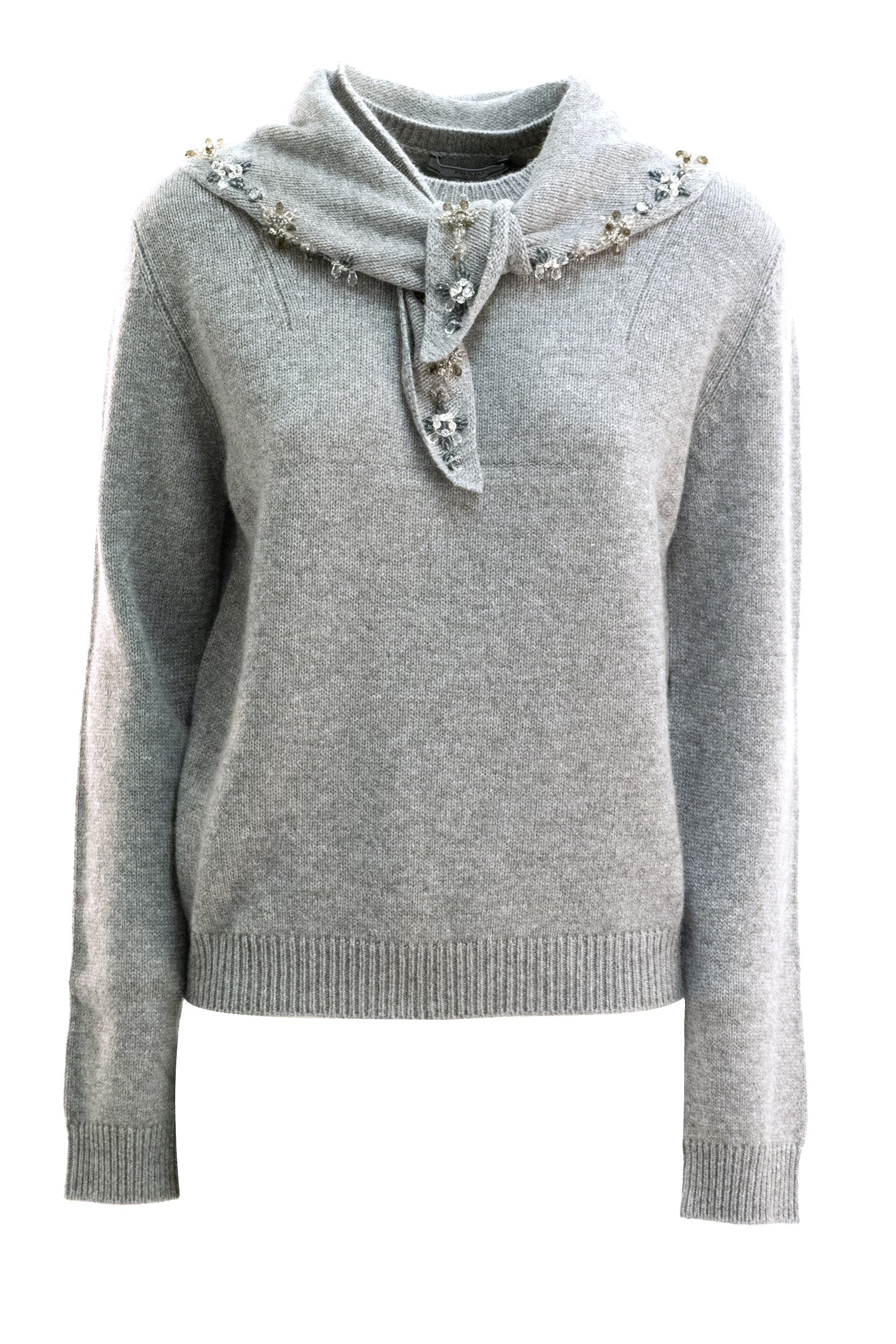 Pullover in cashmere di colore grigio <BR/> P24F3F S OOO 17E2 F0031 PRADA 