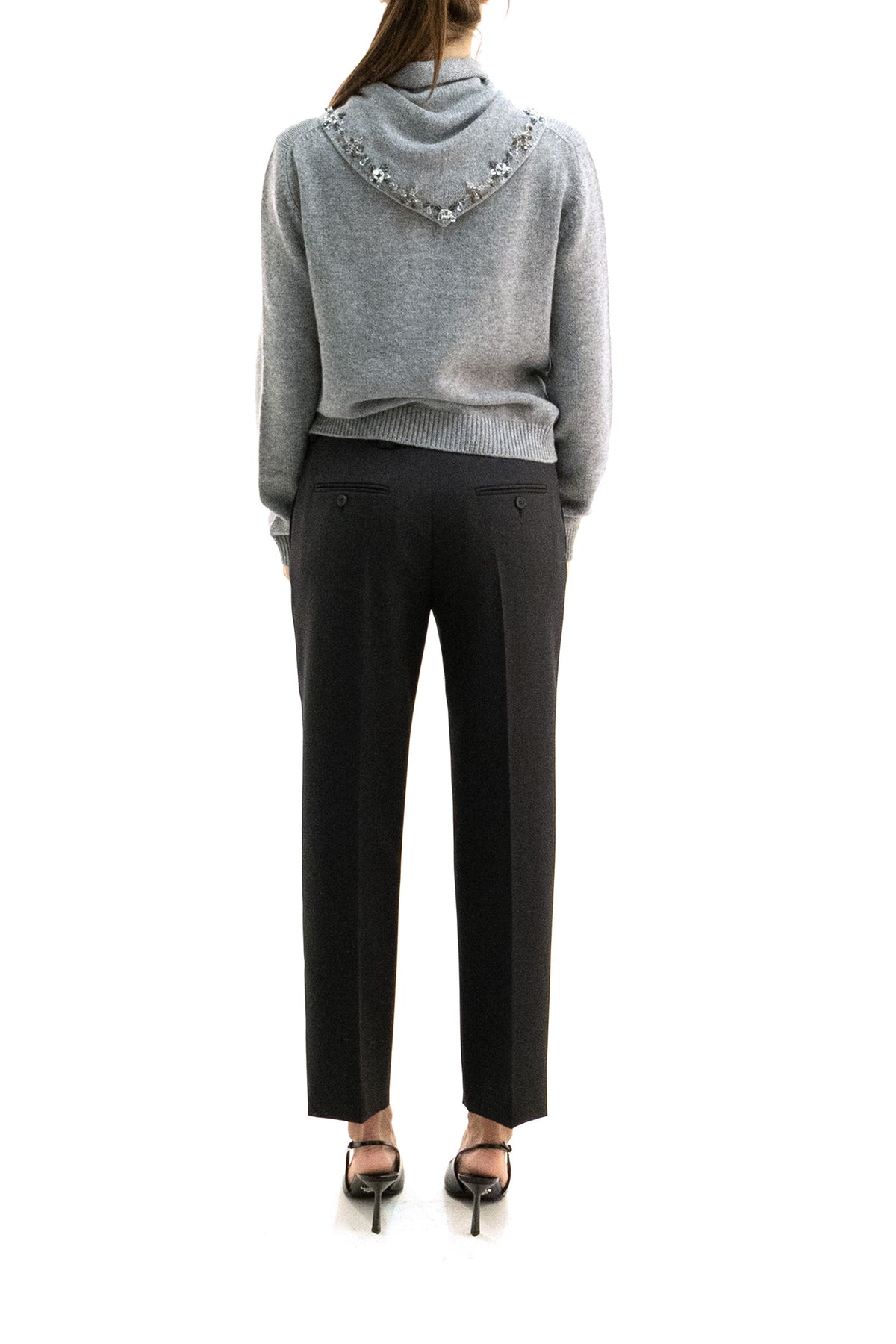 PRADA Pullover in cashmere di colore grigio, vista 3