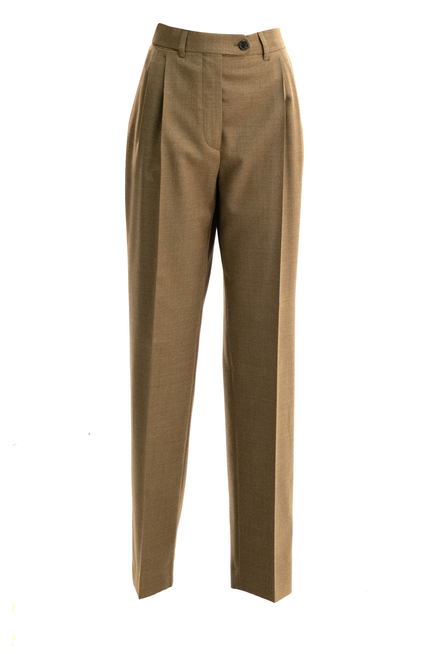 Pantaloni in lana vergine di colore marrone<BR/> P250J S OOO 1PSW F0005 PRADA 