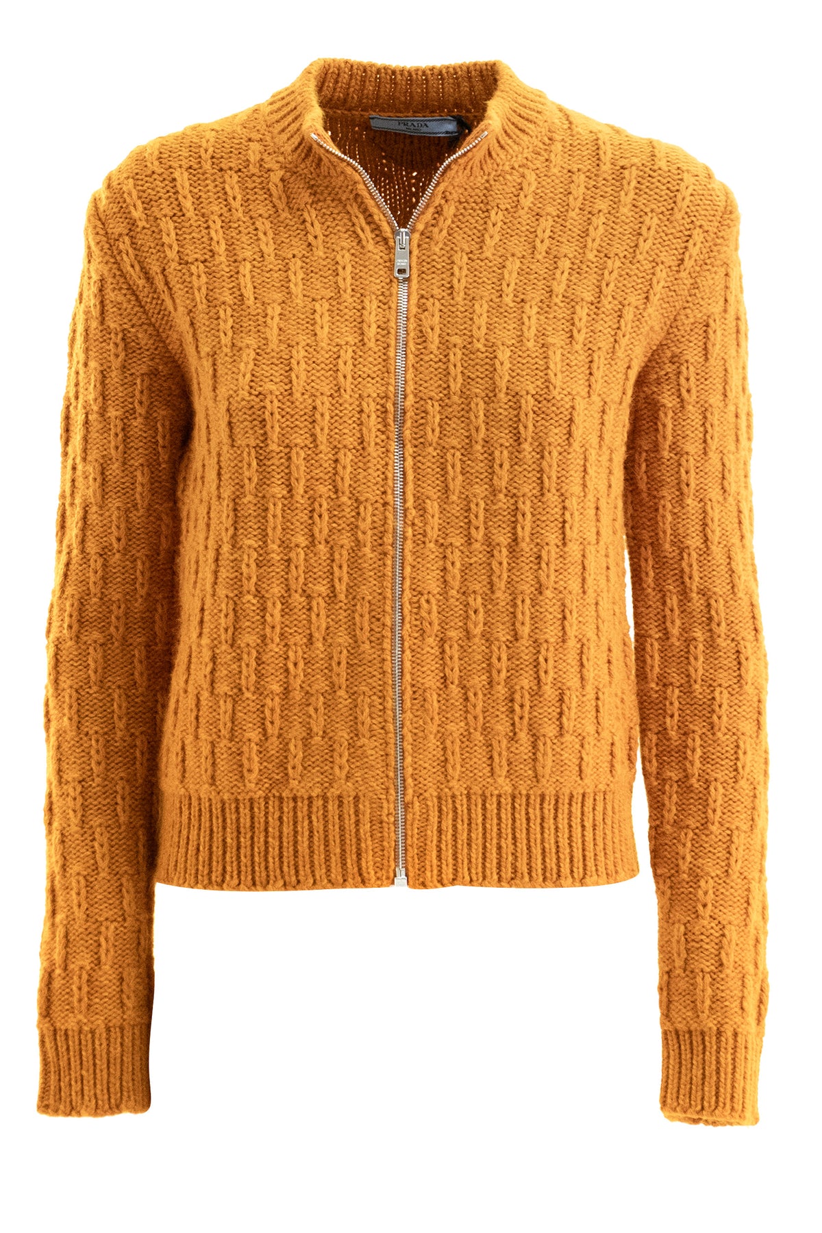 PRADA Cardigan in lana e alpaca di colore arancione