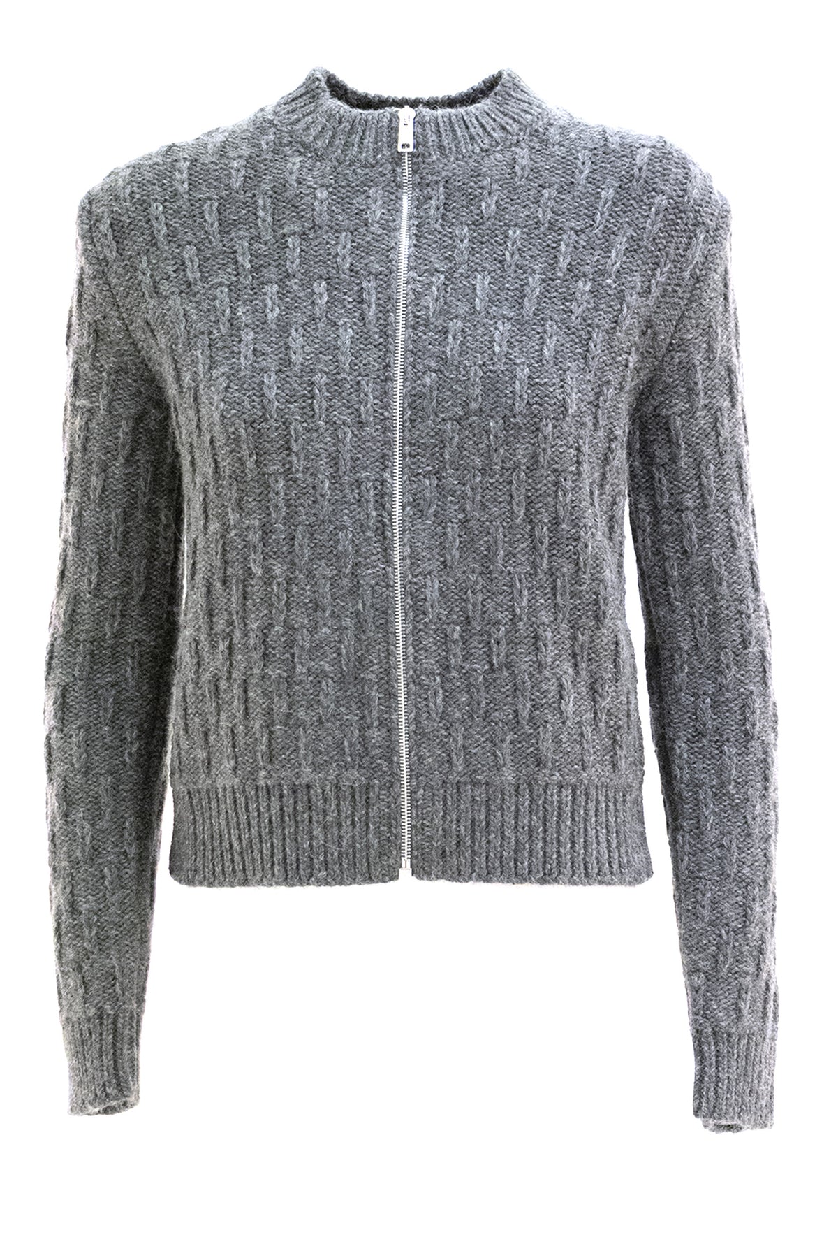 PRADA Cardigan in lana e alpaca di colore grigio