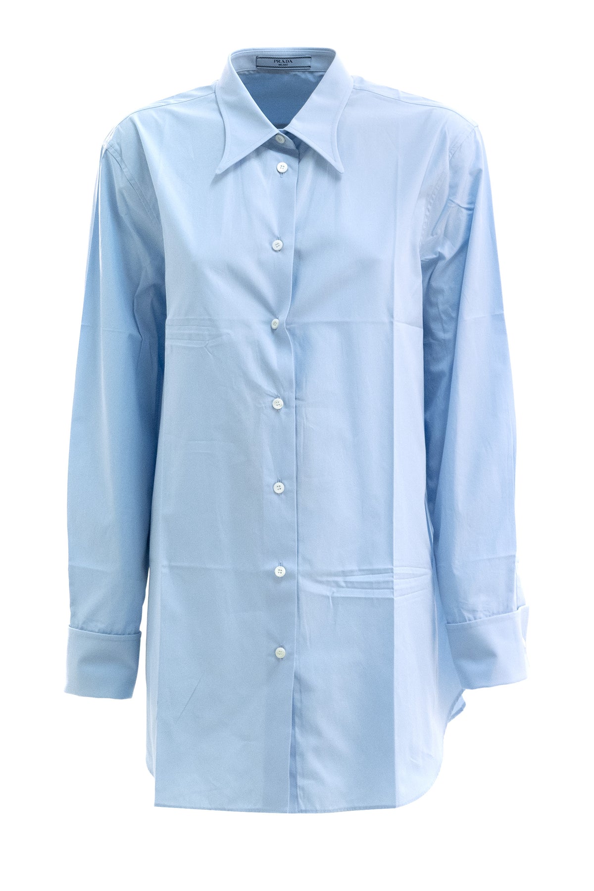 PRADA Camicia in popeline di colore azzurro