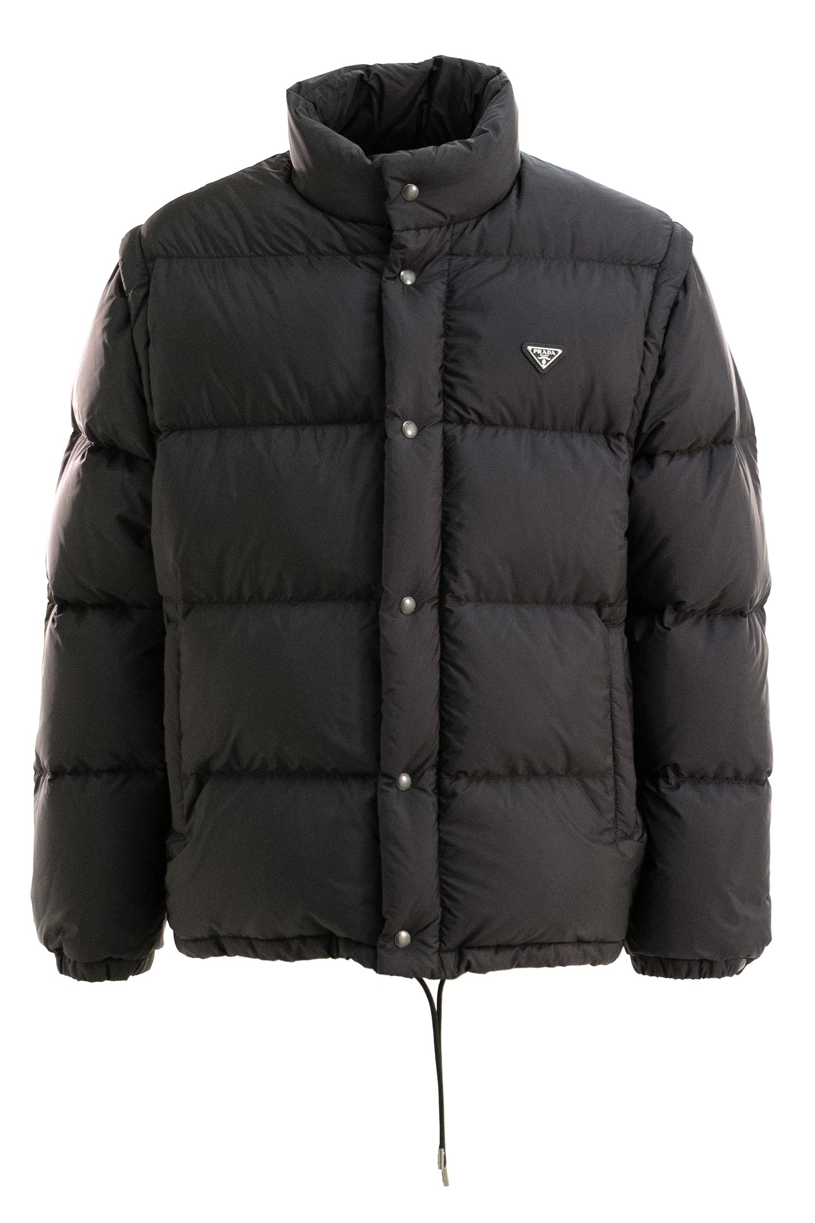 Piumino imbottito in Re-Nylon di colore nero<BR/> SGC863 S OOO 1WQ9 F0002 PRADA 