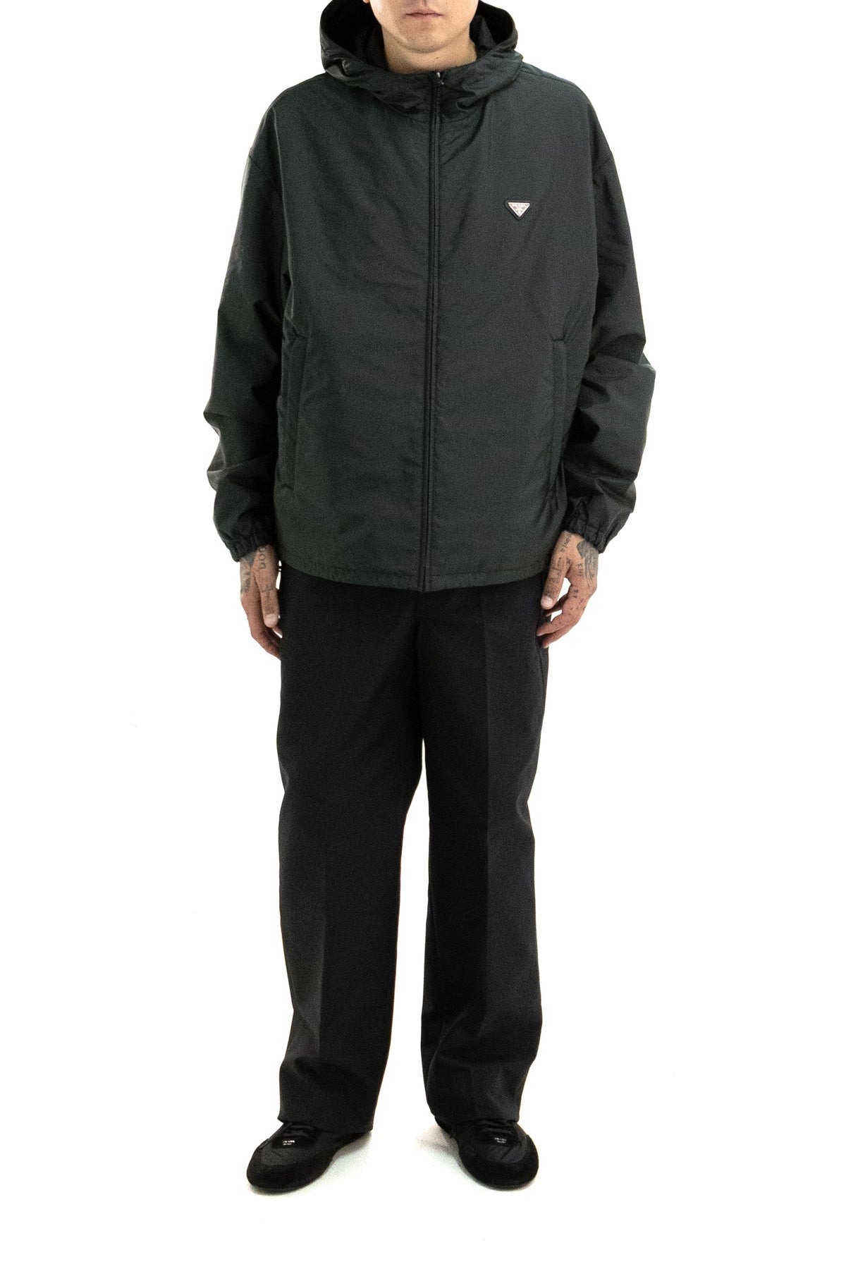 PRADA Green Re-Nylon reversible windbreaker, view 3