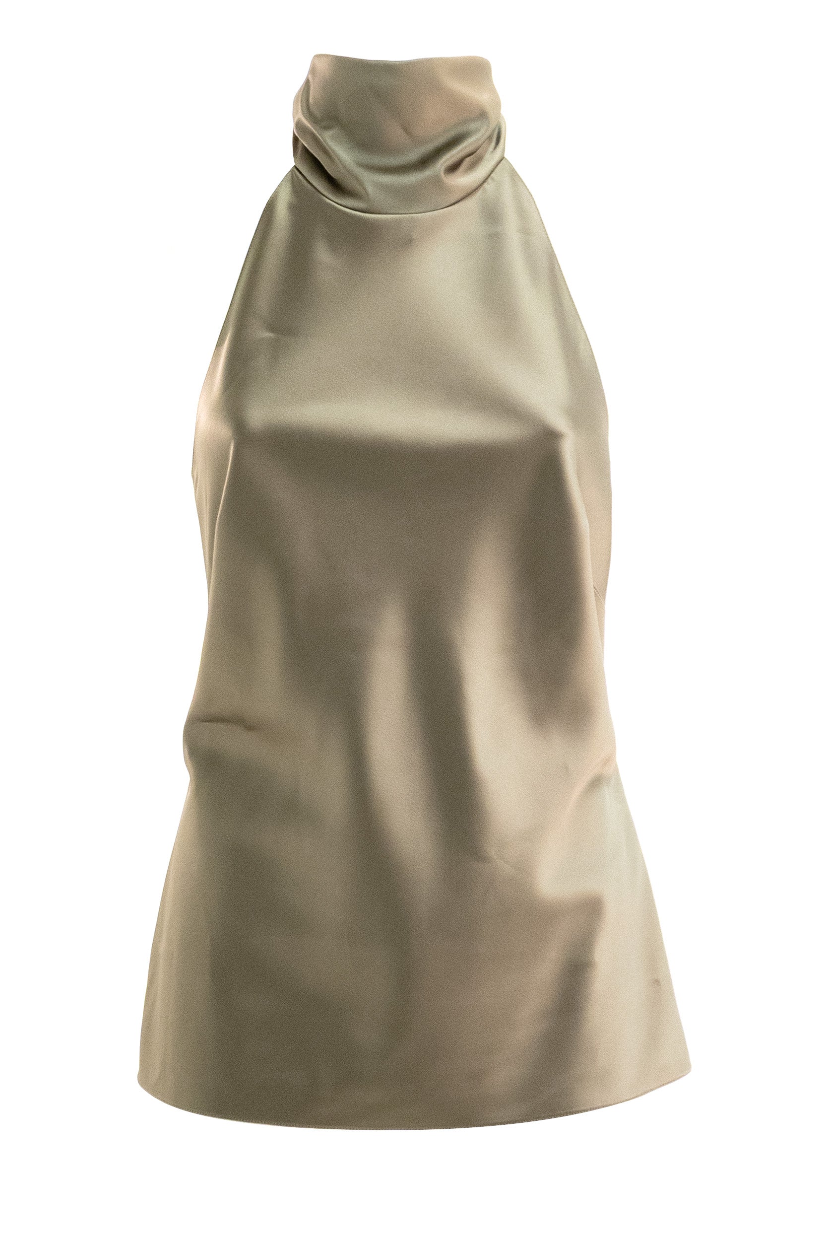 Top in raso color verde oliva<BR/> 290P20988001 PORCINI RALPH LAUREN 