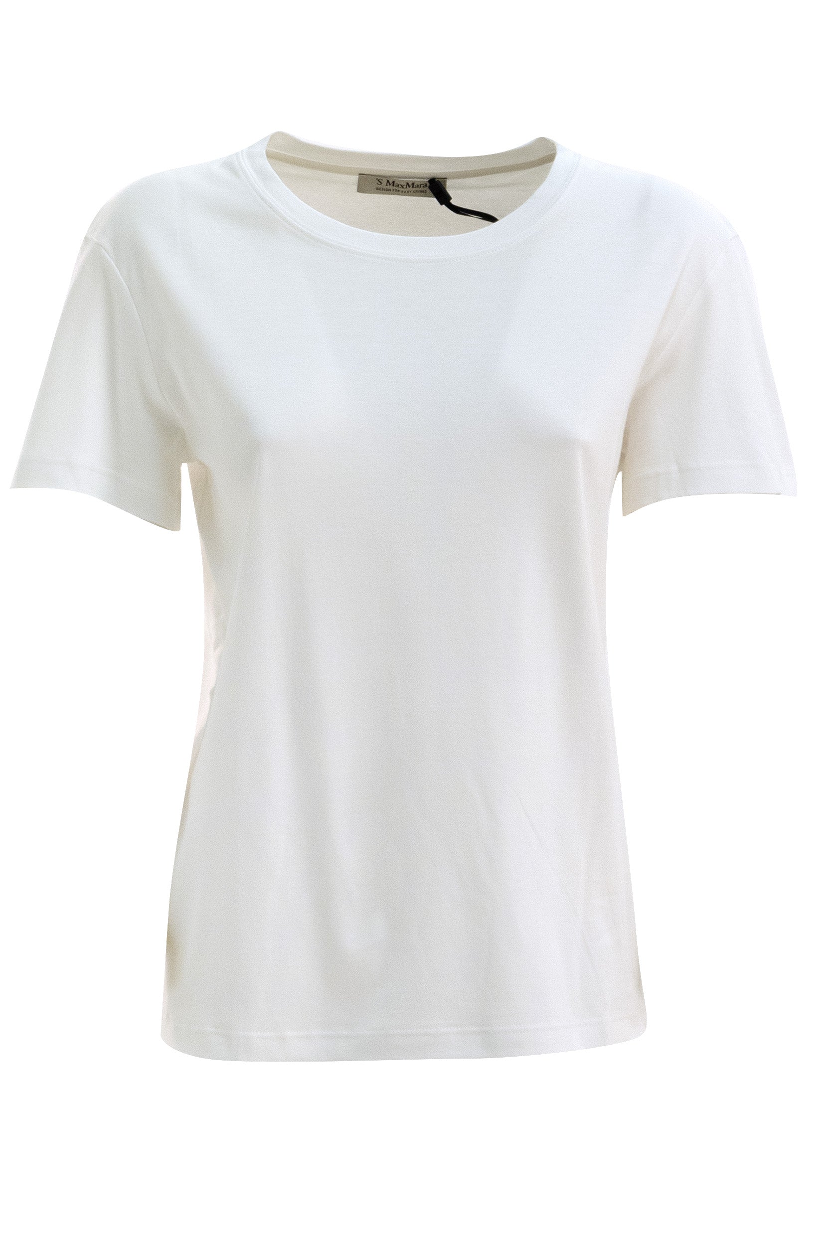 T-shirt in jersey di cotone e modal di colore bianco<BR/> SMMSEGALE 001 S MAX MARA 