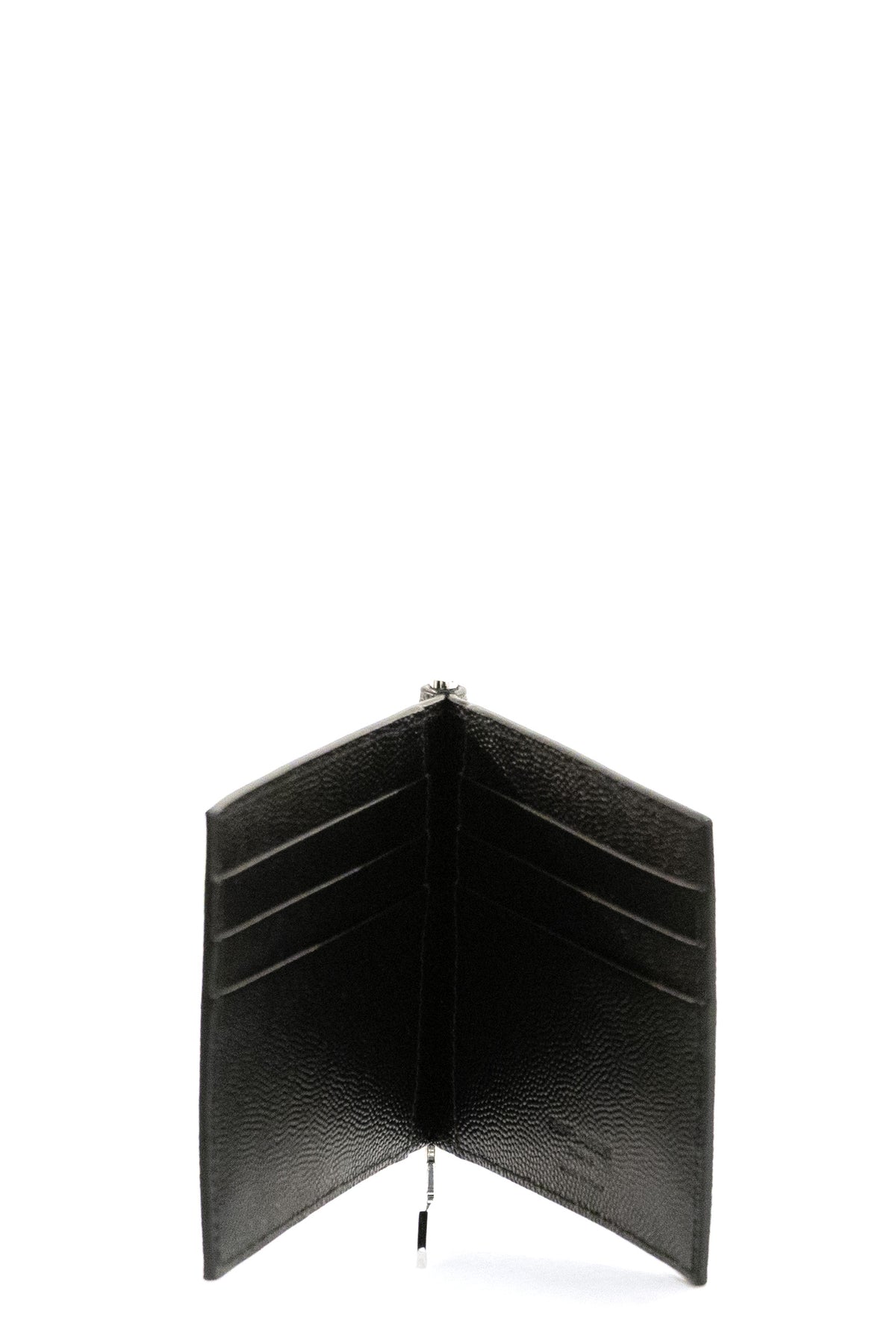 SAINT LAURENT Portafoglio in pelle Grain de Poudre di colore nero, vista 3