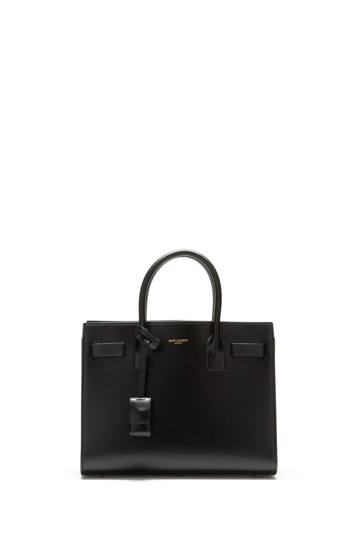 SAINT LAURENT Borsa Sac De Jour Nano in pelle lucida color nero