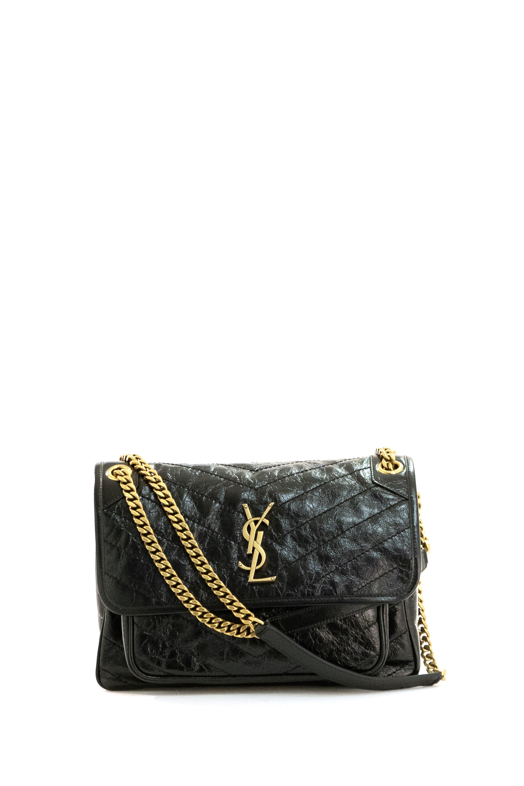 Borsa Niki Media in Pelle Vintage<BR/> 633184 0EN07 1000 SAINT LAURENT 