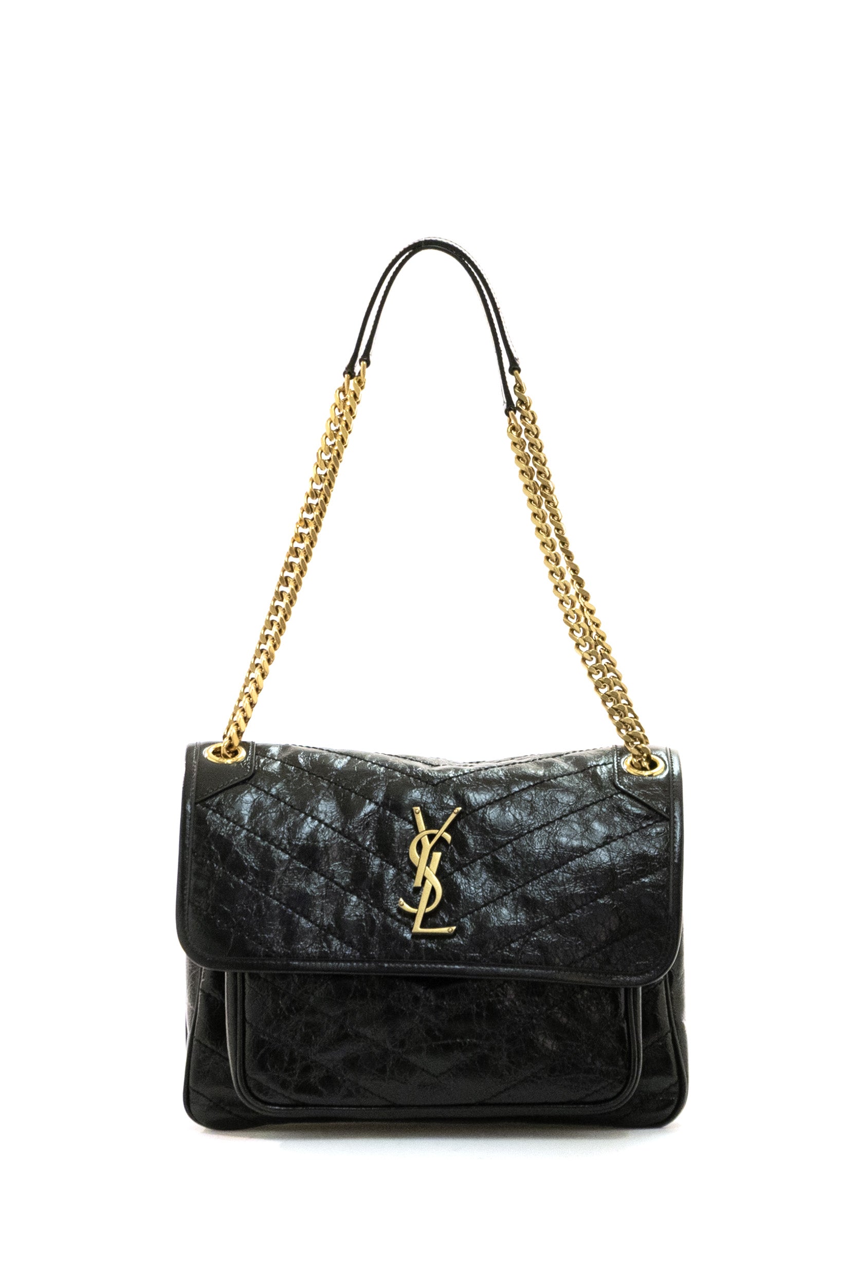 Borsa Niki Media in Pelle Vintage<BR/> 633184 0EN07 1000 SAINT LAURENT 