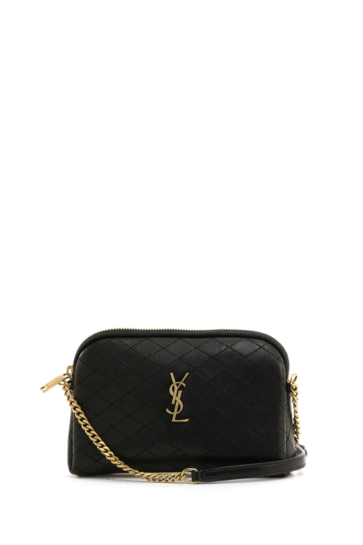 SAINT LAURENT Borsa Camera Gaby in pelle d'agnello di colore nero