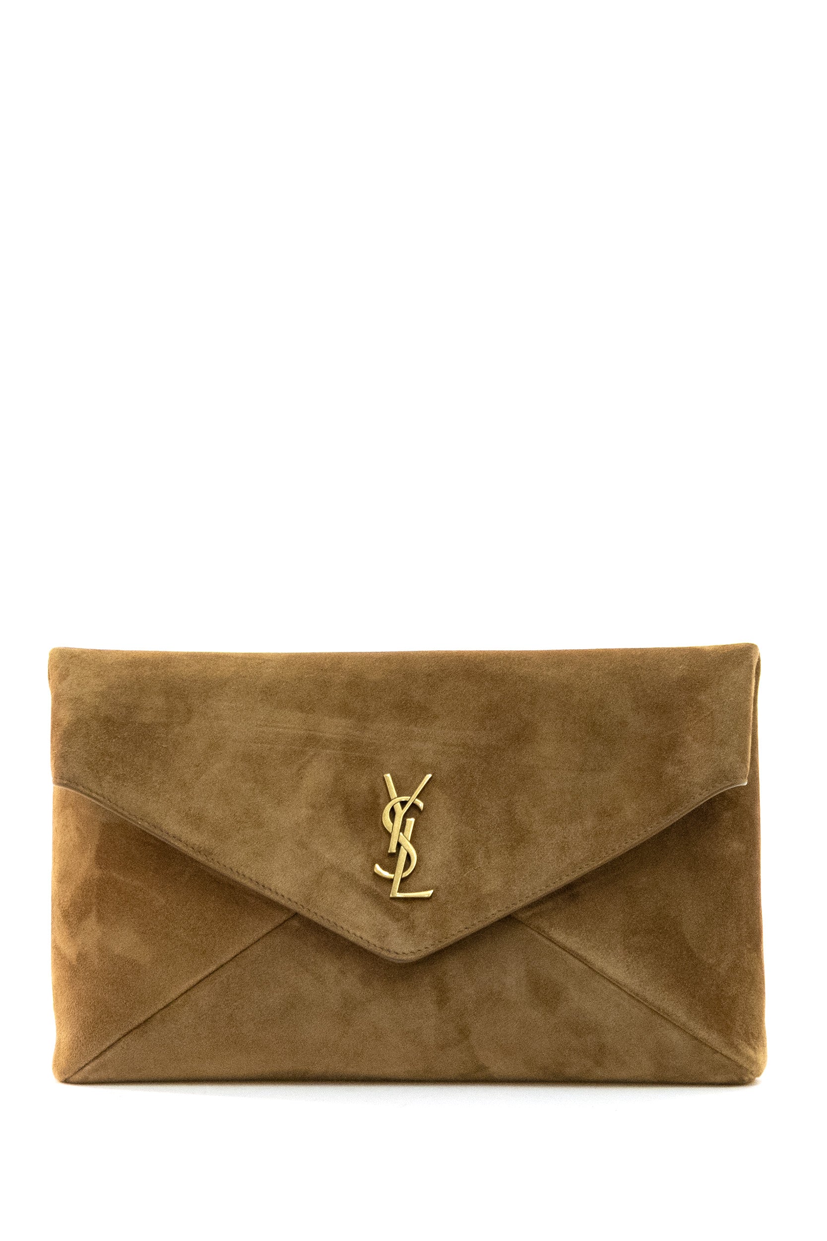 Pochette Envelope Cassandre Grande in Suede<BR/> 769307 1U80W 2916 SAINT LAURENT 