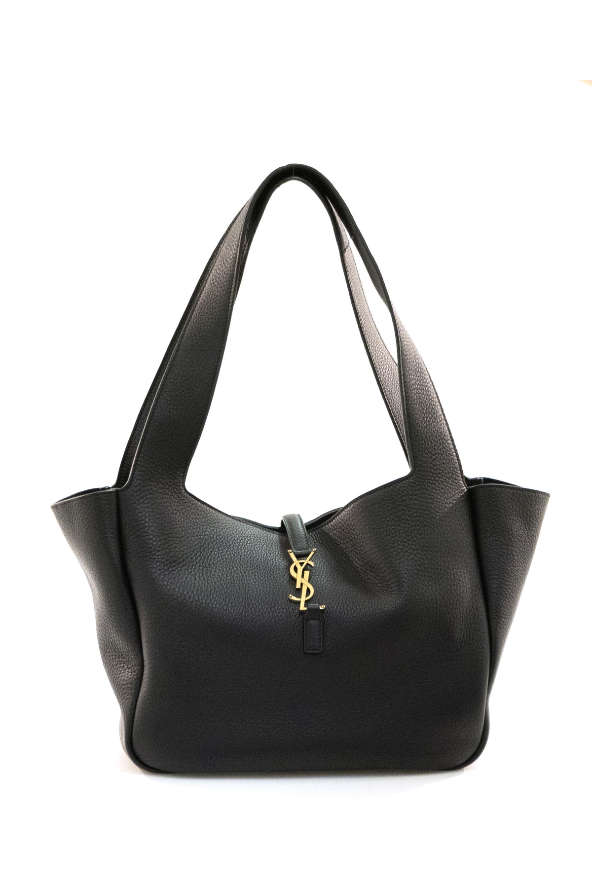 SAINT LAURENT Borsa Le 5 a 7 Bea piccola in pelle di colore nero