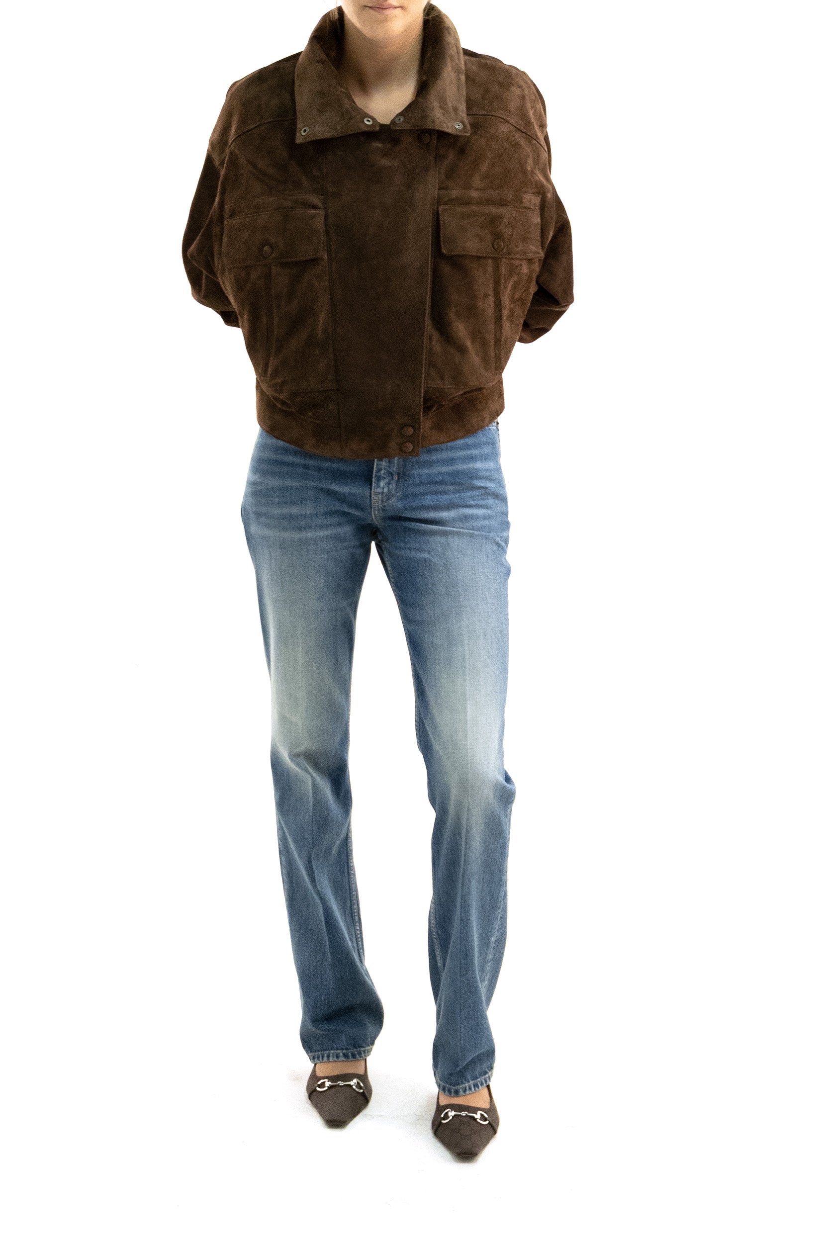 Giacca in Suede Vintage<BR/> 785562 YC2AY 2372 SAINT LAURENT 