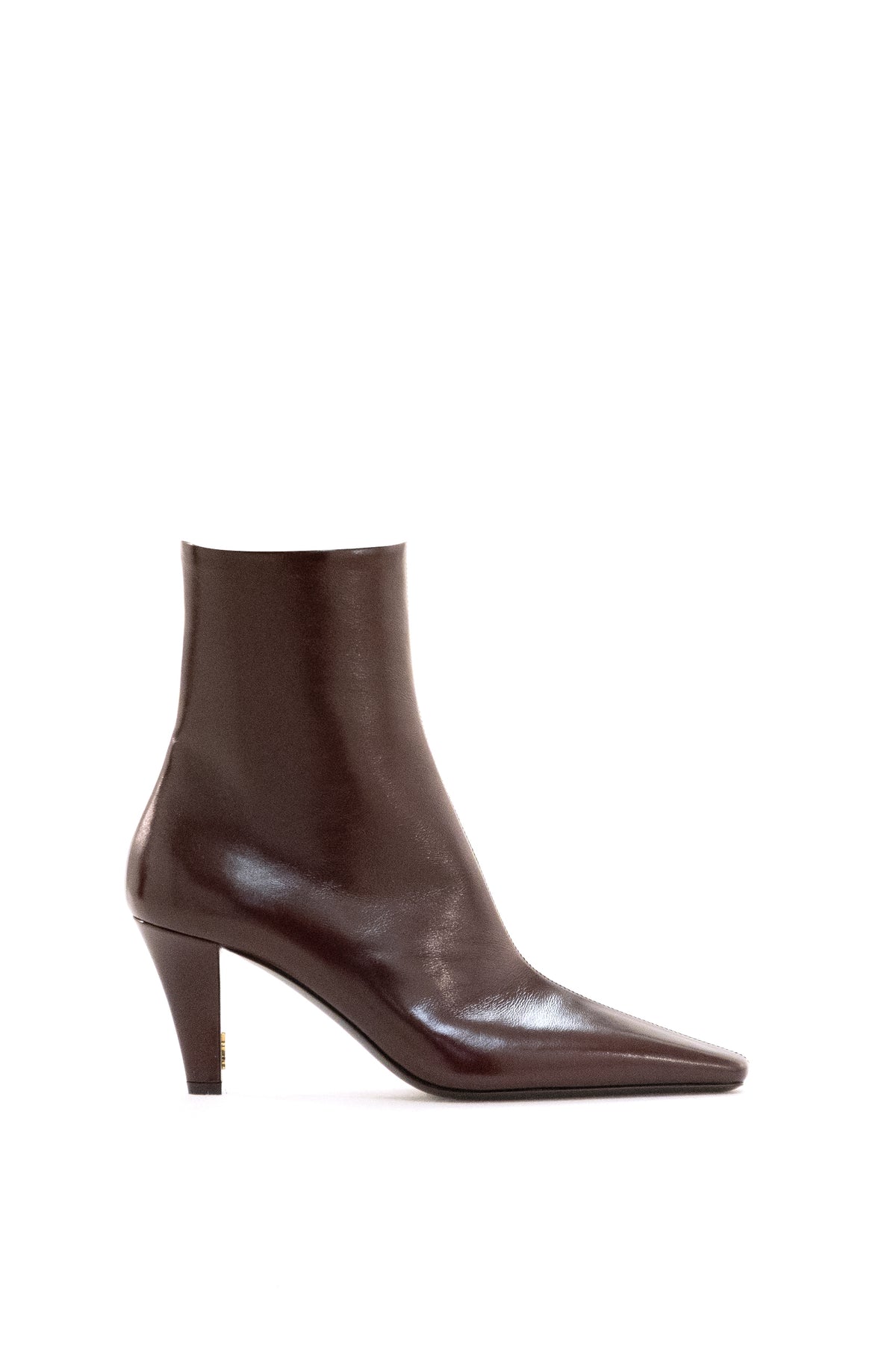 SAINT LAURENT Stivaletti Jill in pelle di colore bordeaux