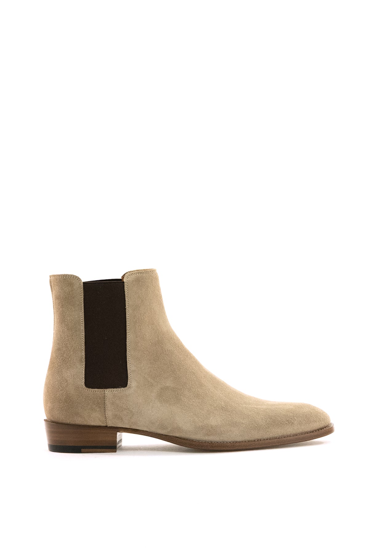 SAINT LAURENT Stivaletti Chelsea in suede color beige