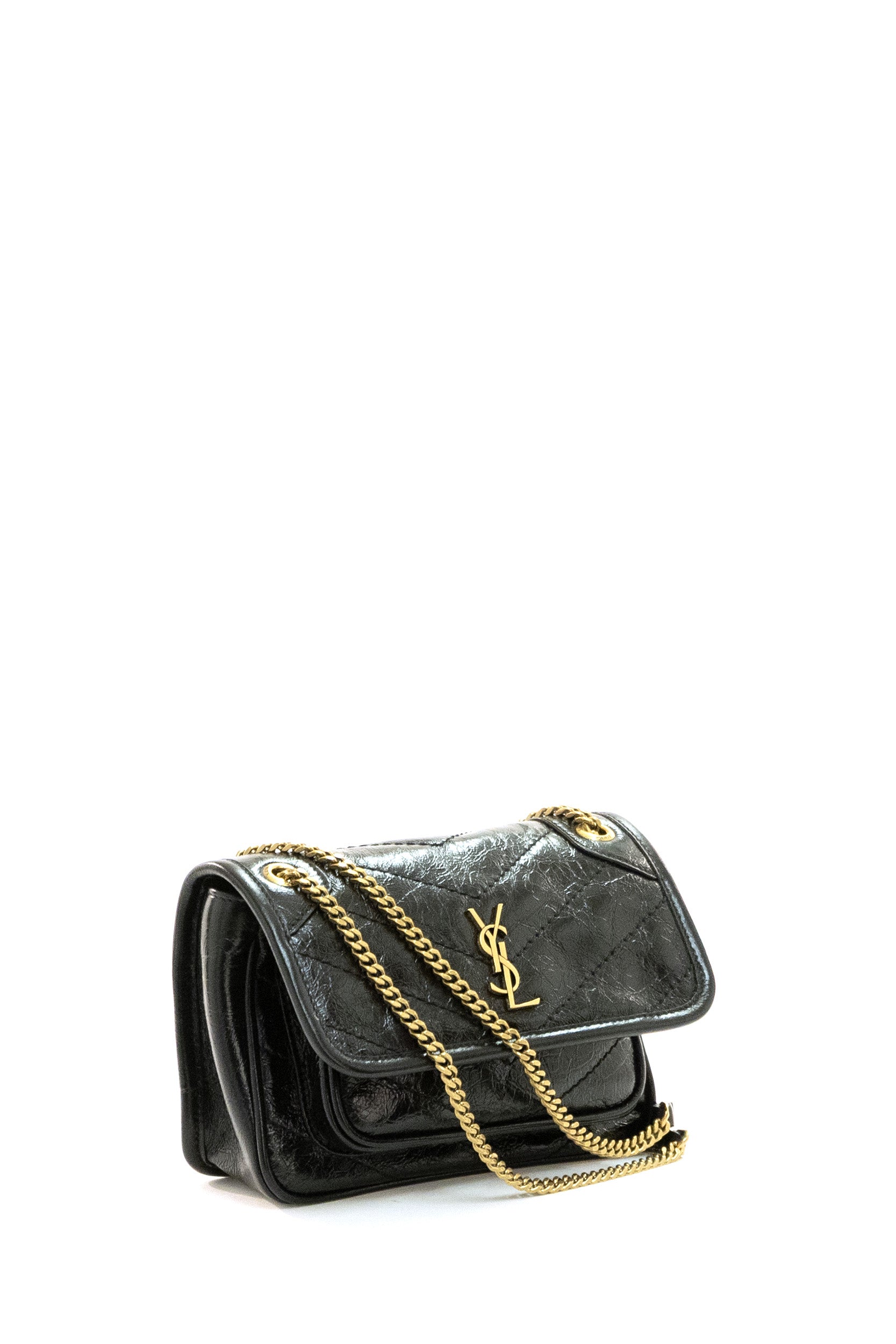 Borsa Niki Mini in Pelle Vintage<BR/> 846087 0EN07 1000 SAINT LAURENT 