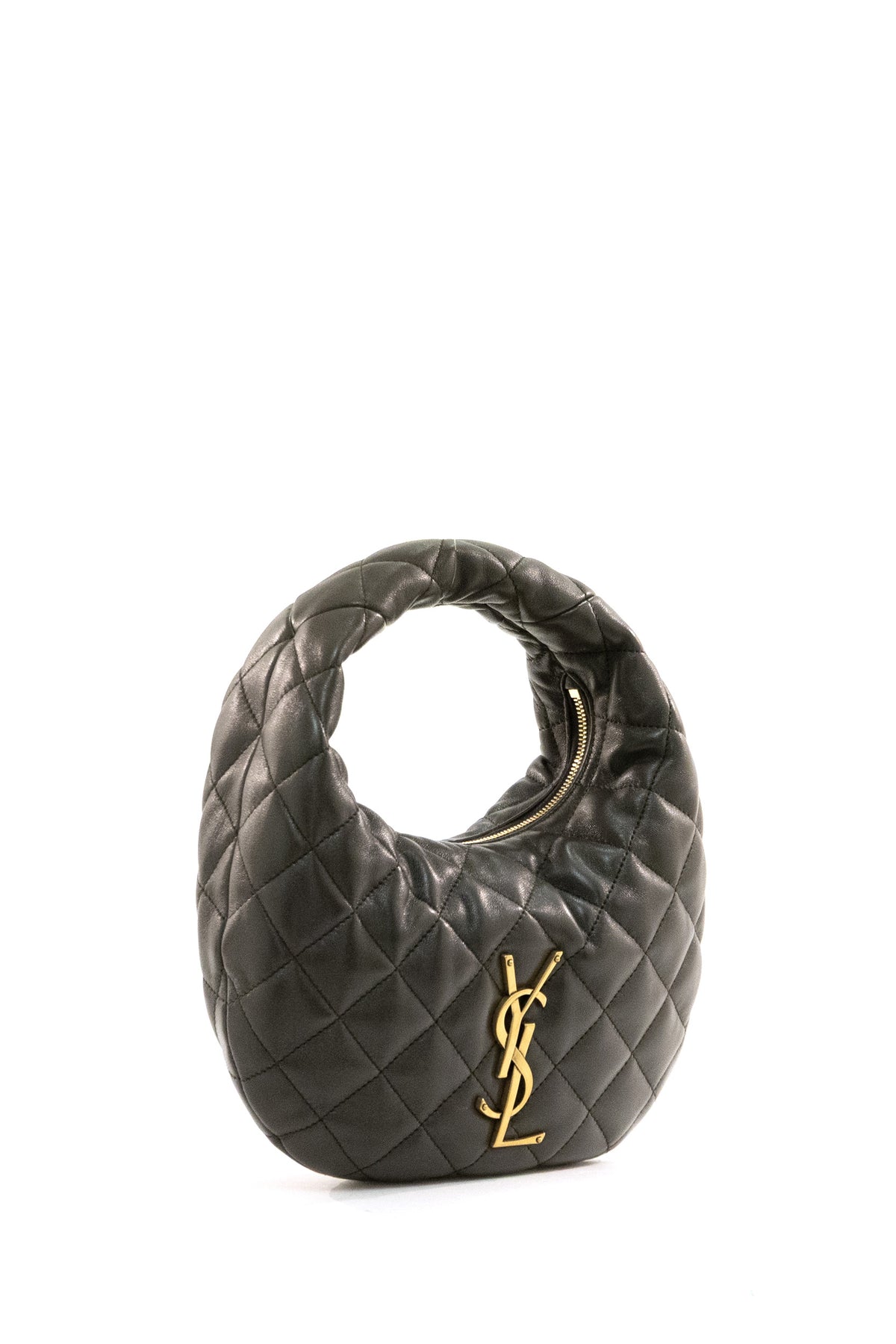 SAINT LAURENT Borsa Icarino in nappa trapuntata di colore nero, vista 2