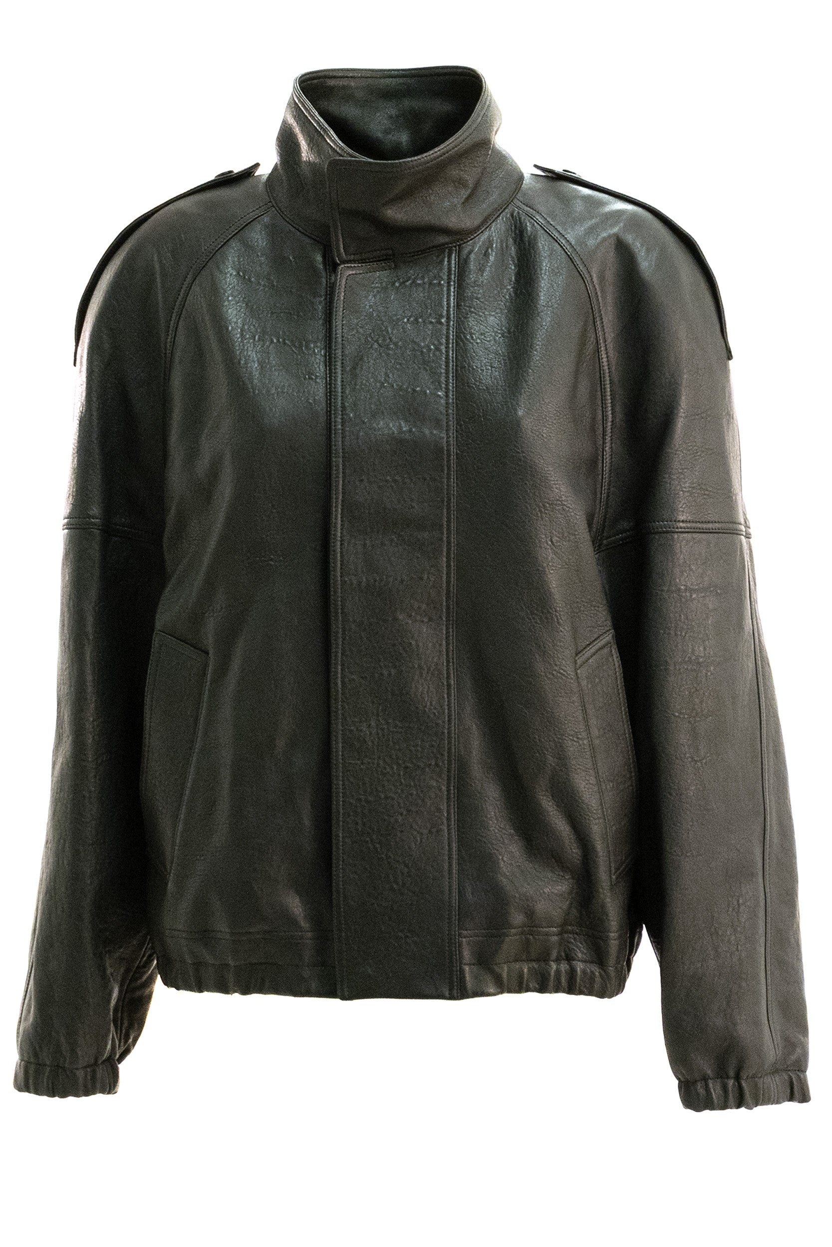 Giacca Bomber in Pelle Vintage<BR/> 858507 YCNF2 1000 SAINT LAURENT 