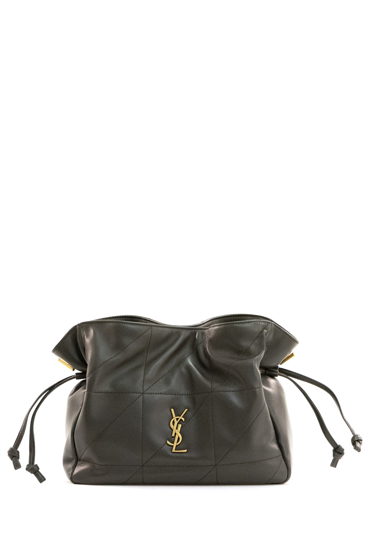 SAINT LAURENT Pochette Morbida in Pelle d'Agnello, Verde