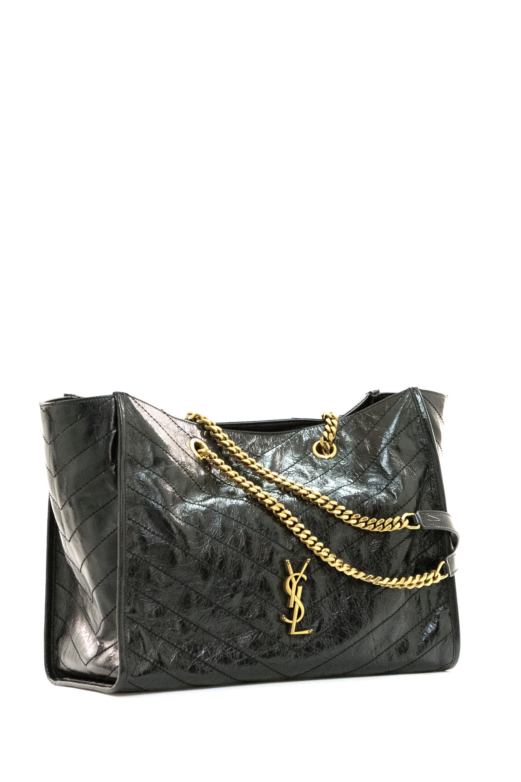 Borsa Shopping Niki in Pelle Vintage<BR/> 871151 0EN07 1000 SAINT LAURENT 