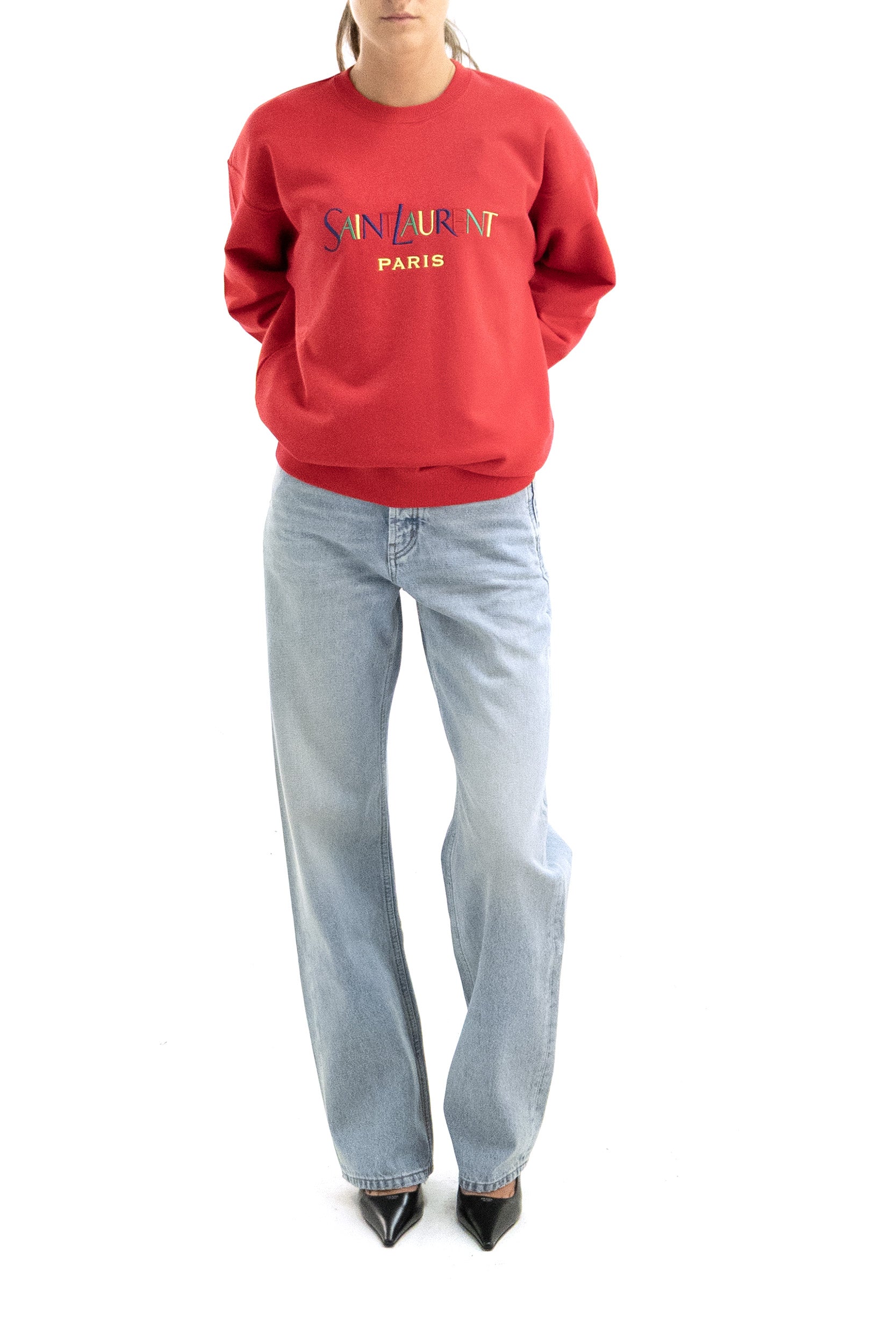 Felpa Girocollo in Cotone<BR/> 873600 Y36ZO 6452 SAINT LAURENT 