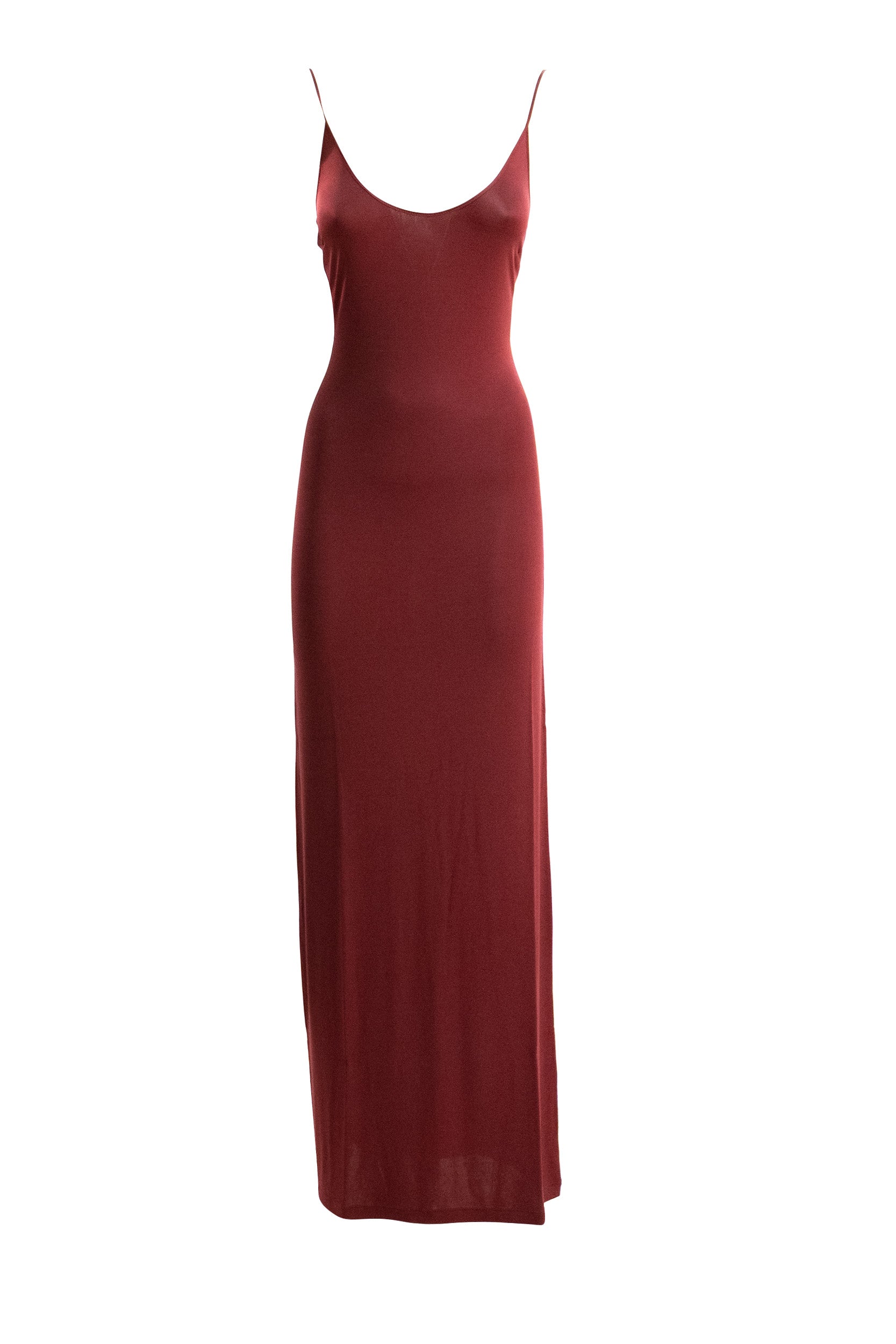 Abito maxi in maglia di colore bordeaux<BR/> 876792 Y38DS 5860 SAINT LAURENT 