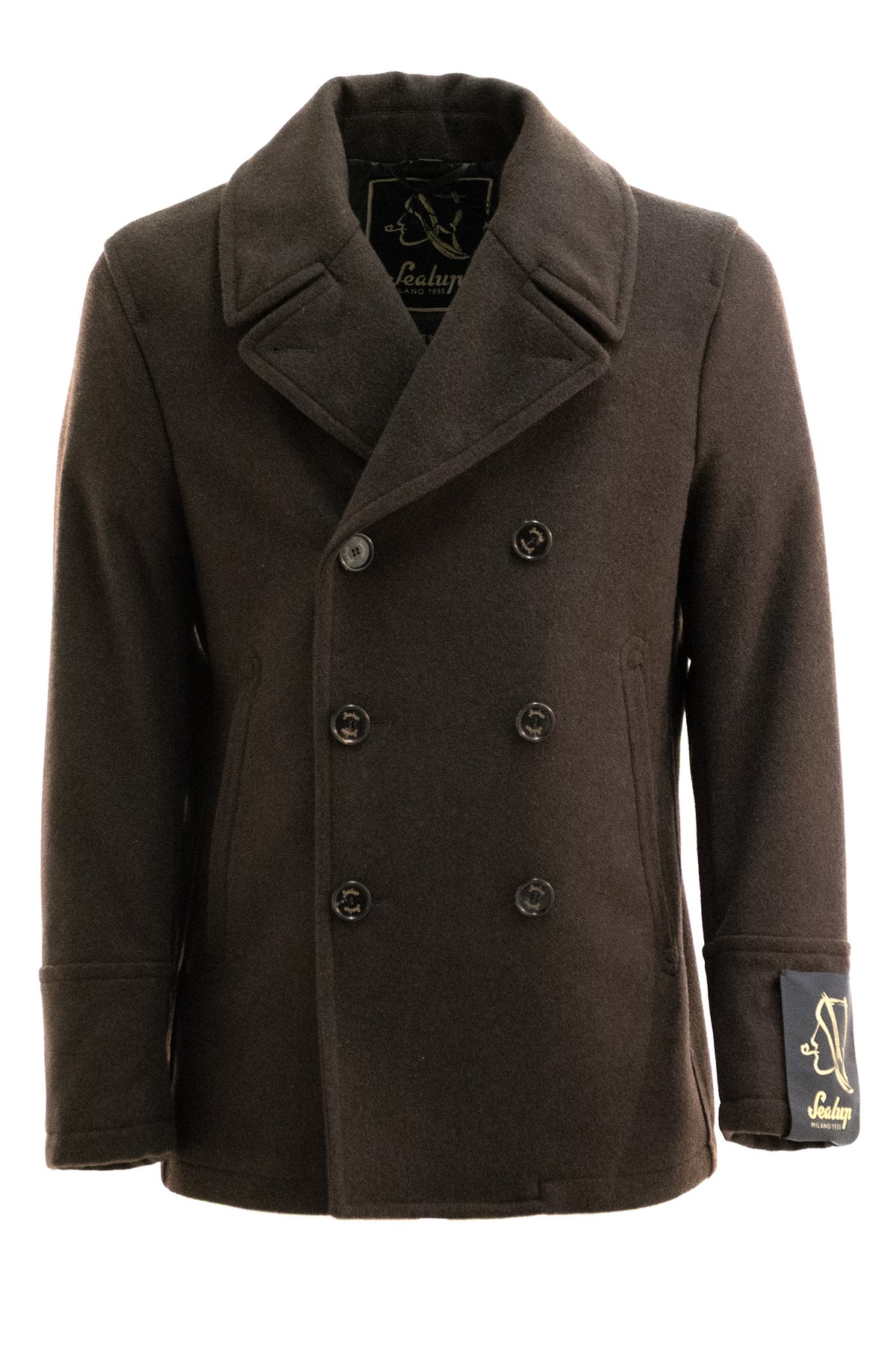 SEALUP Peacoat in Lana Cashmere, Marrone