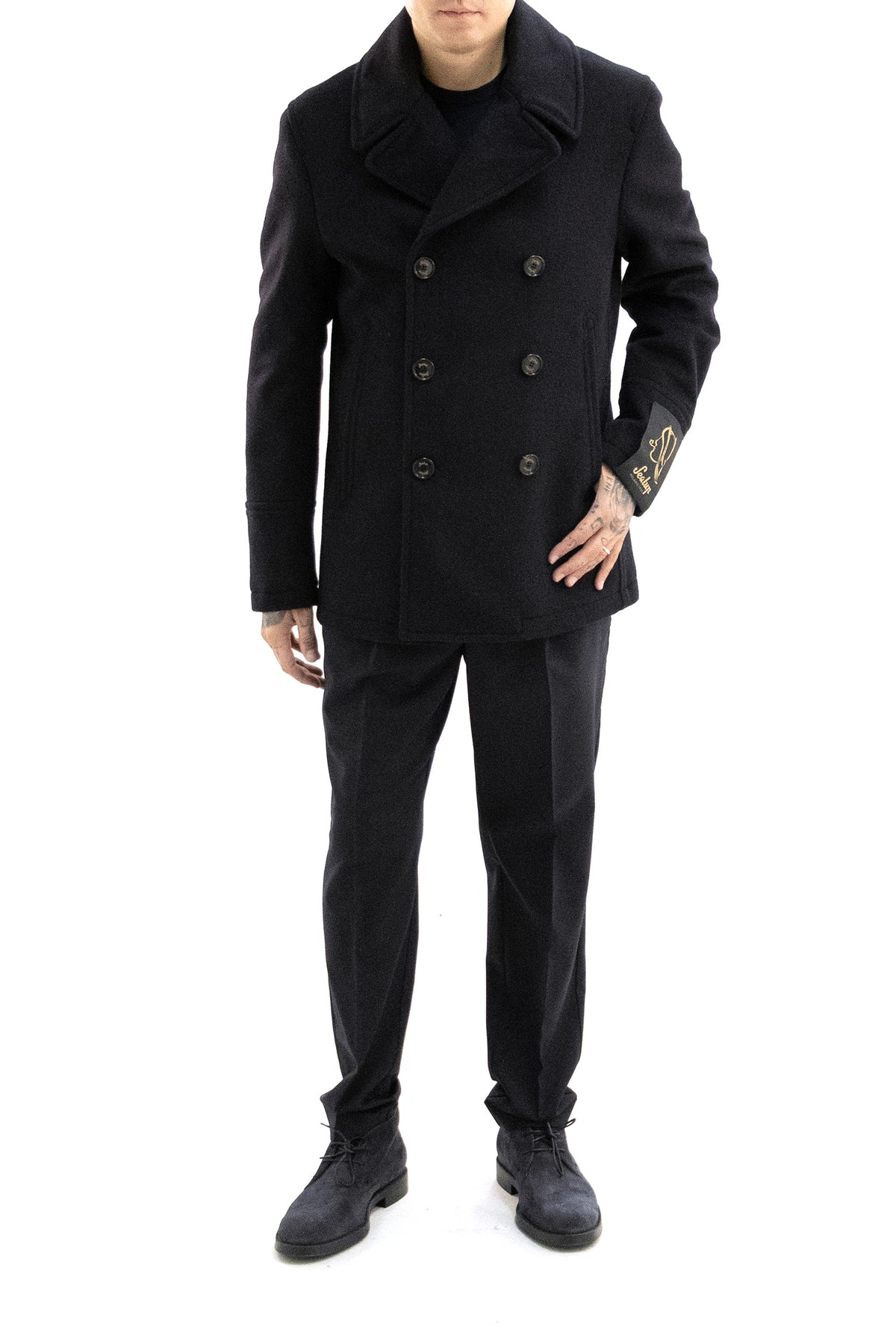 SEALUP Cashmere Wool Peacoat, Blu, view 2