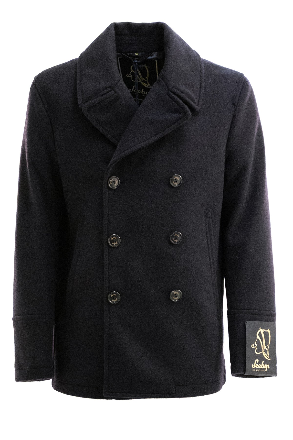 SEALUP Cashmere Wool Peacoat, Blu