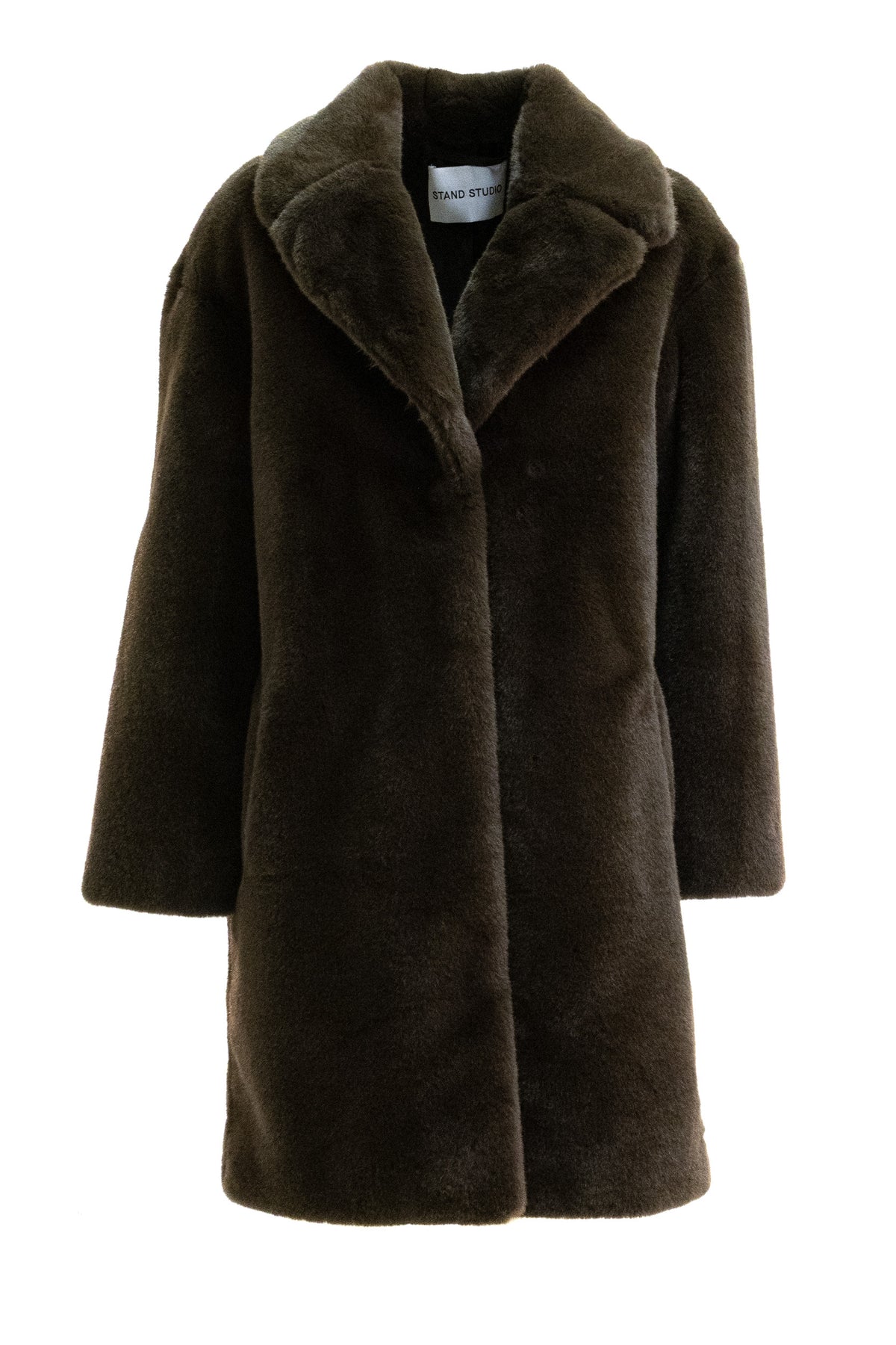 STAND STUDIO Cappotto in ecopelliccia di colore marrone