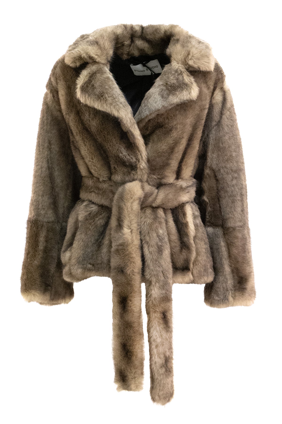 STAND STUDIO Giacca in ecopelliccia di colore marrone, Beige