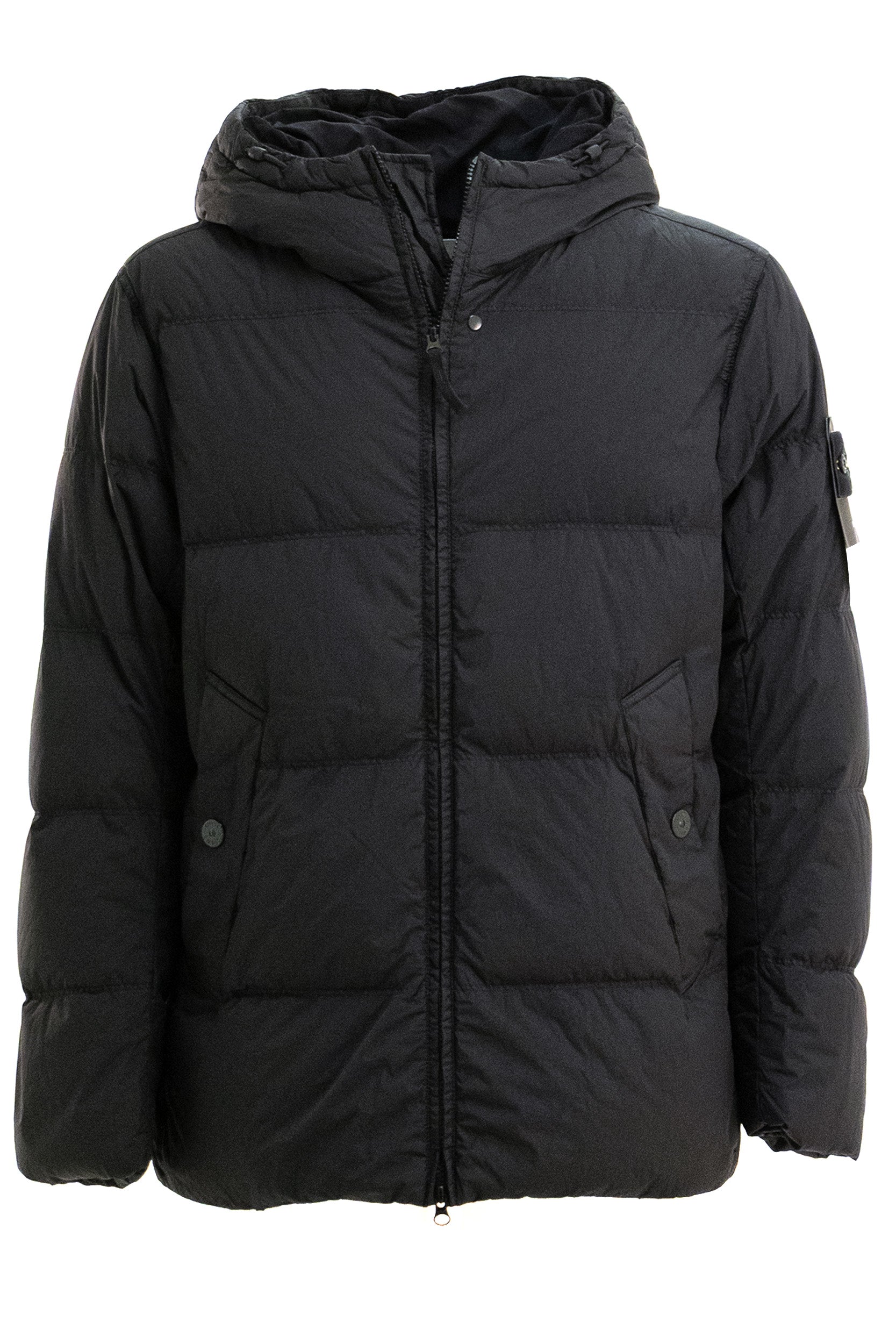 Piumino in nylon rep di colore nero<BR/> L2S154100037 S0A23 V0029 STONE ISLAND 