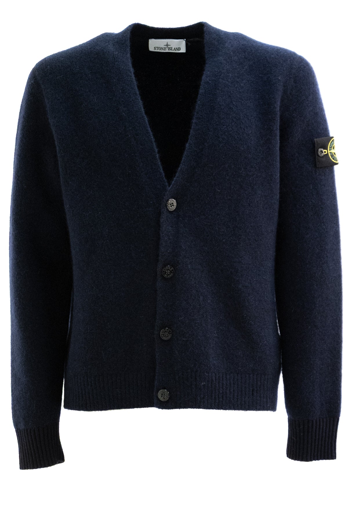 STONE ISLAND Cardigan in baby alpaca di colore blu